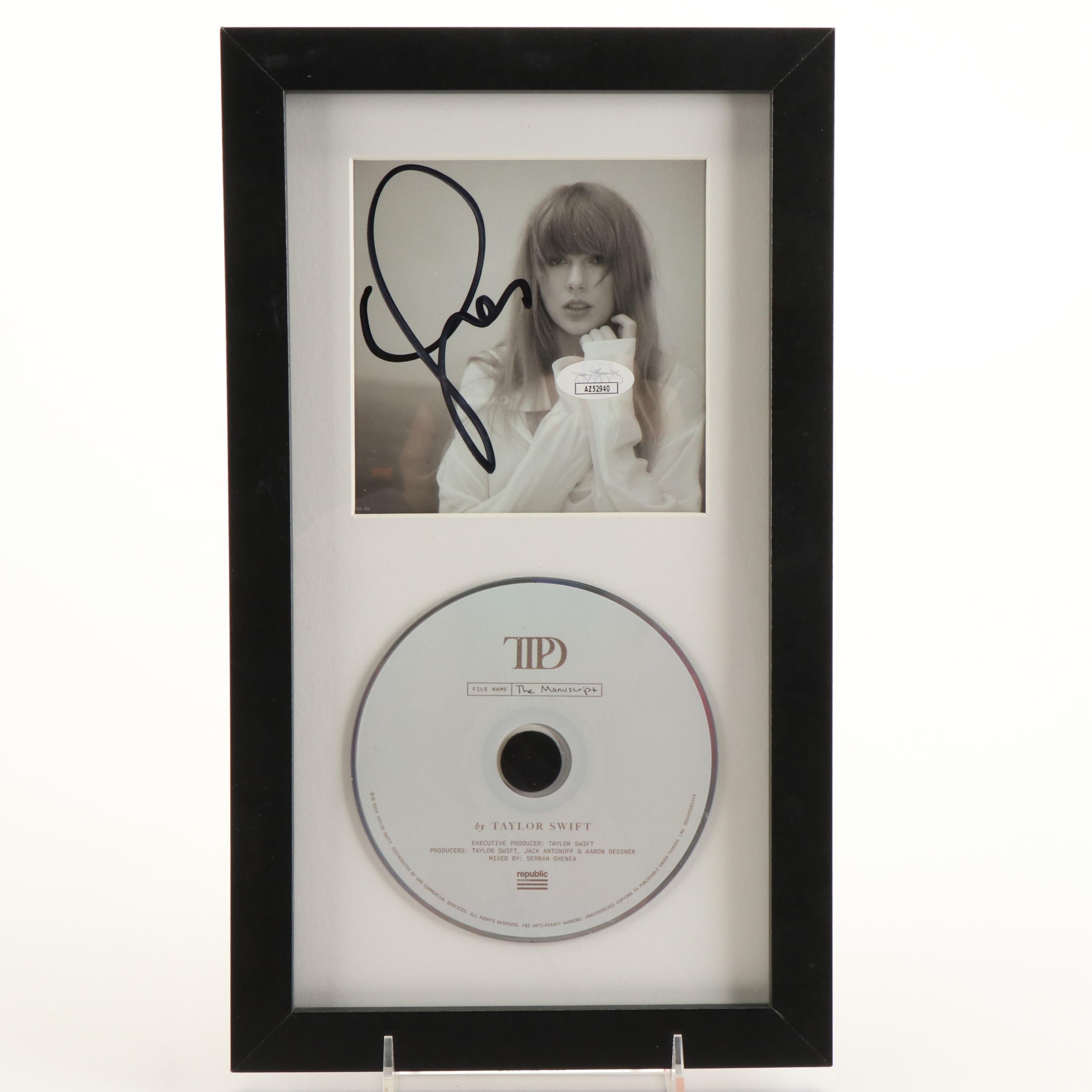 Taylor Swift Signed "The Tortured Poets Department" CD Card in Frame, JSA