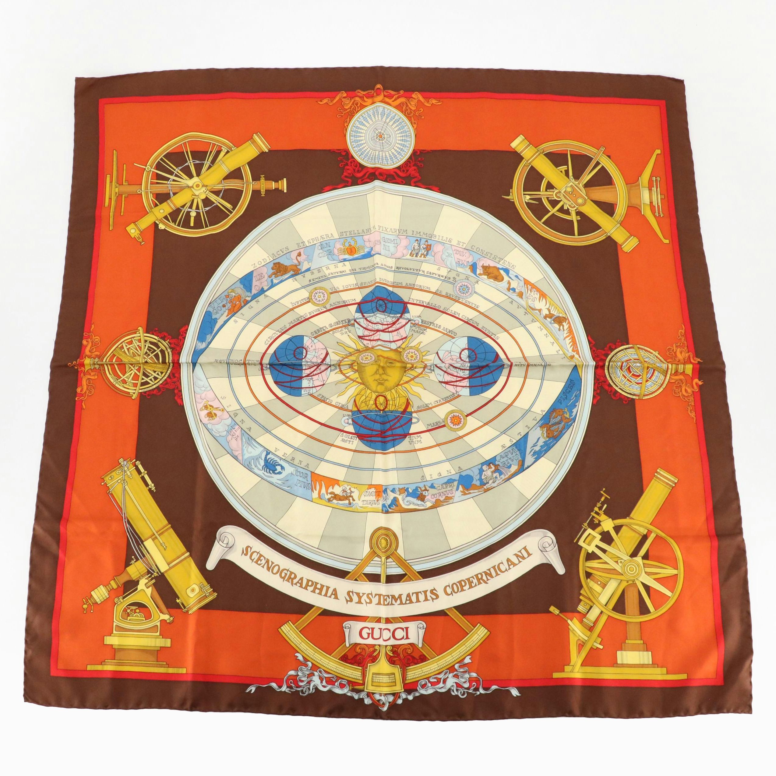 Gucci "Scenographia Systematis Copernicani" Silk Scarf