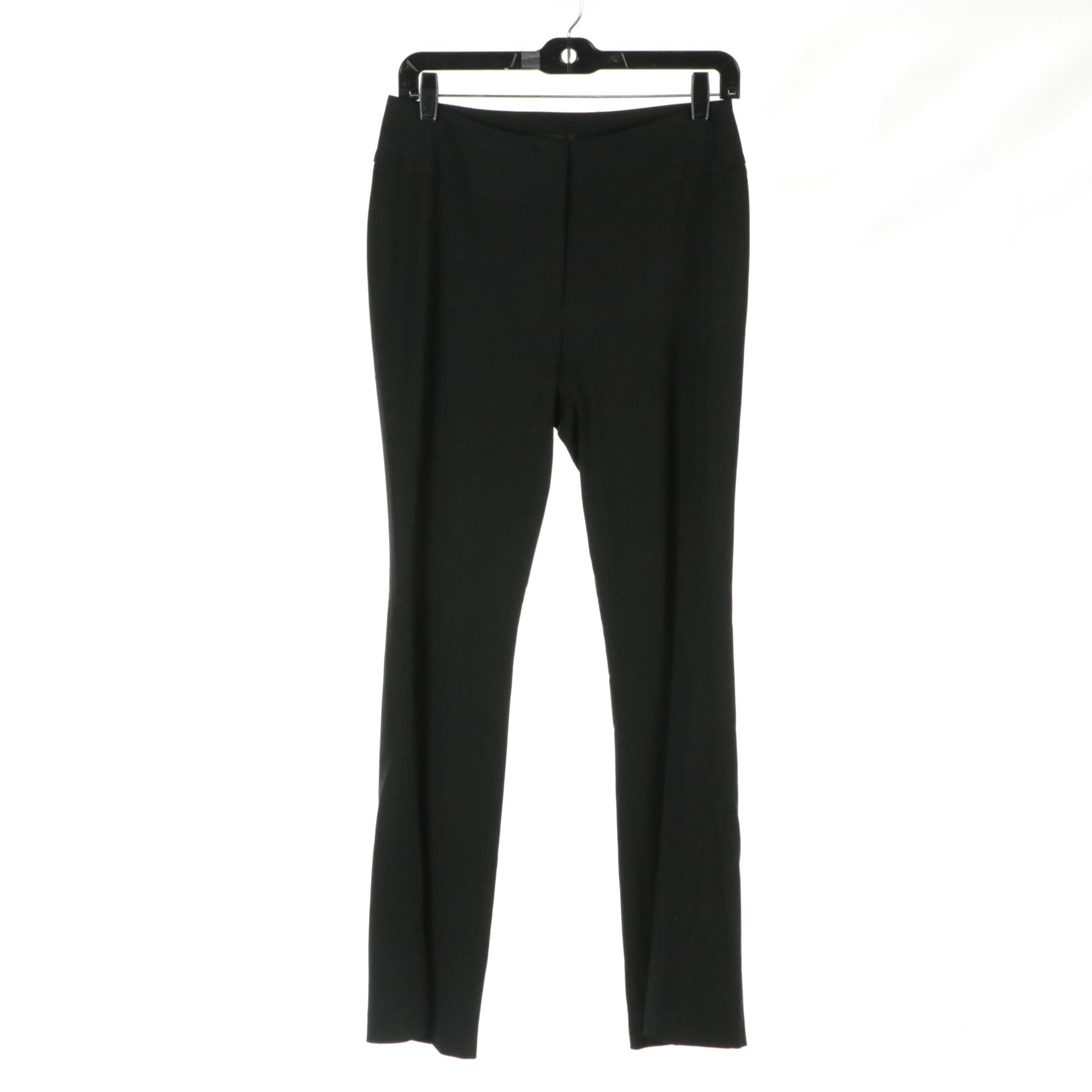 Yigal Azrouël Black Lambskin Leather Fringe Moto Jacket and Black Trousers