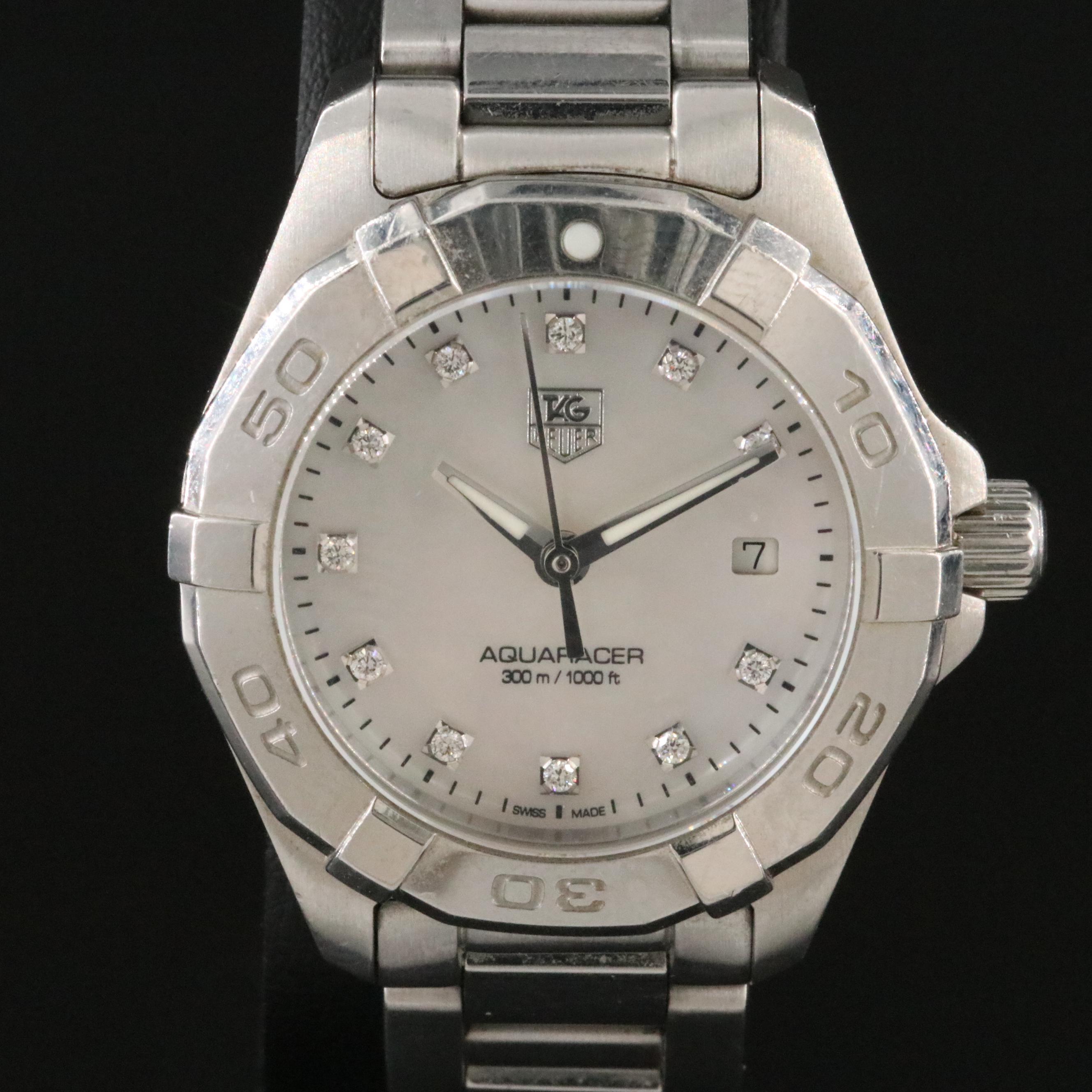 TAG Heuer Aquaracer Mother-of-Pearl Diamond Dial 300M Watch