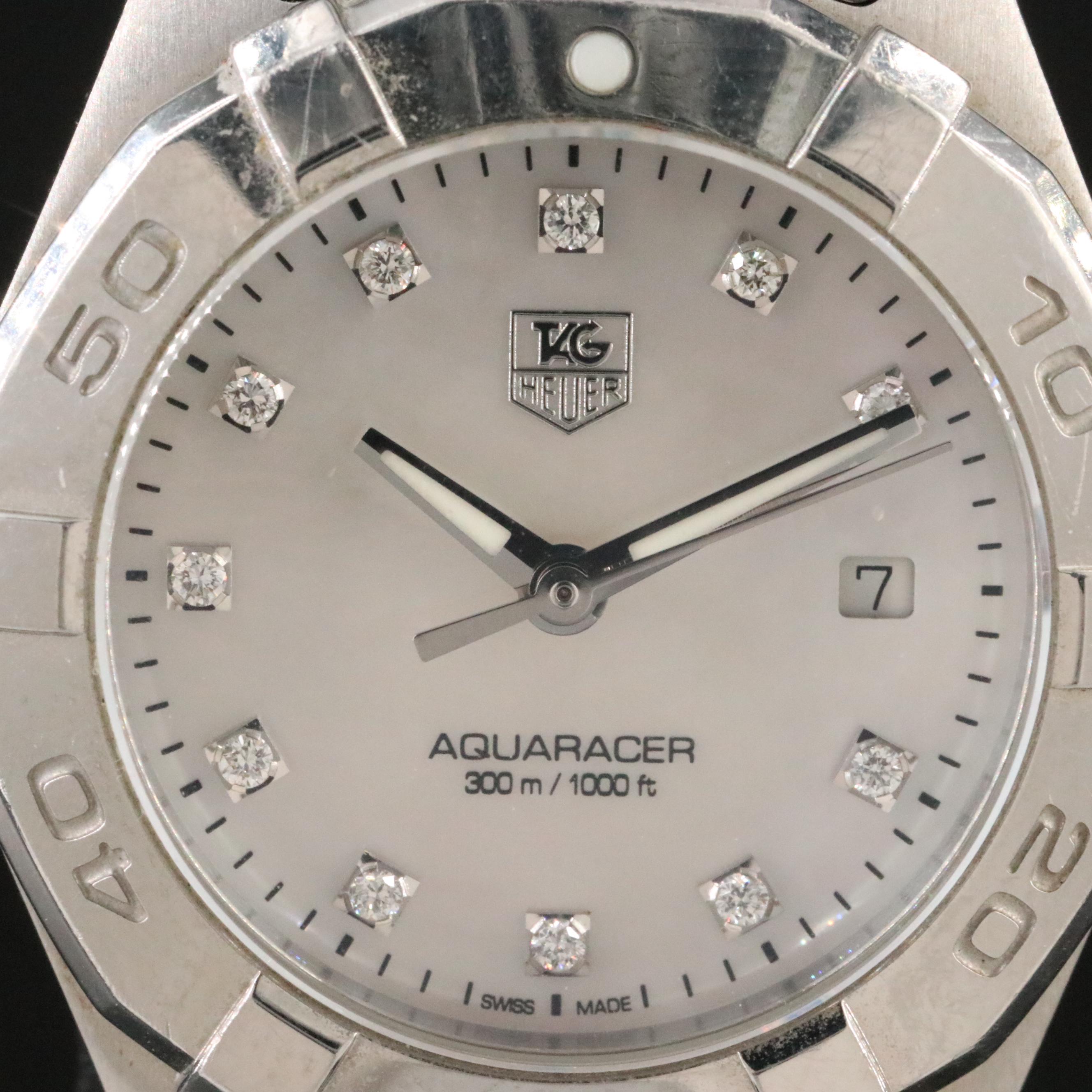TAG Heuer Aquaracer Mother-of-Pearl Diamond Dial 300M Watch