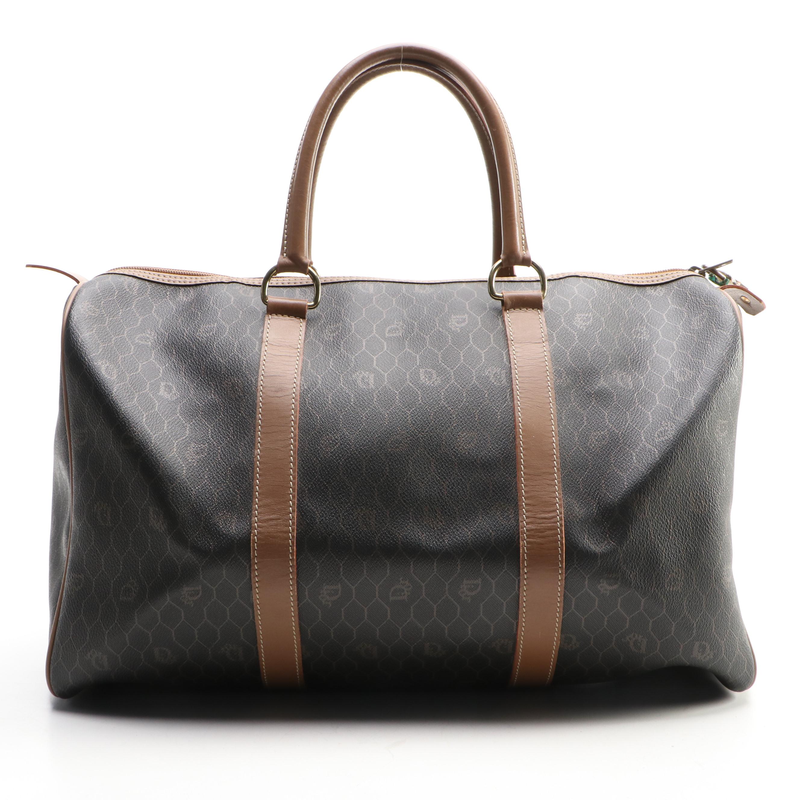 Christian Dior Boston Bag in Monogram Honeycomb Canvas and Leather