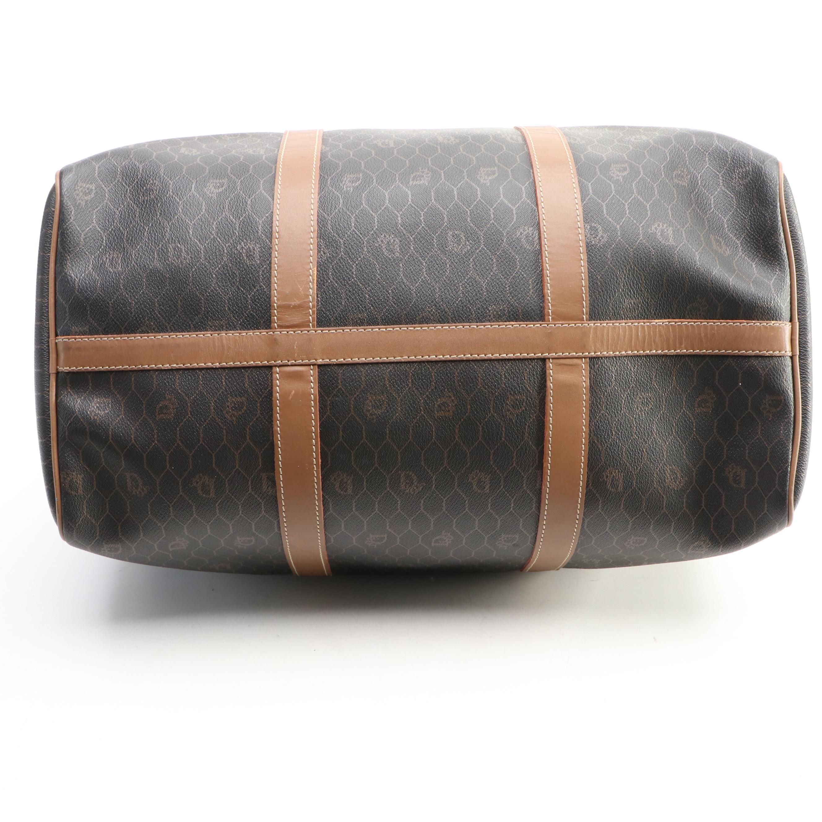 Christian Dior Boston Bag in Monogram Honeycomb Canvas and Leather