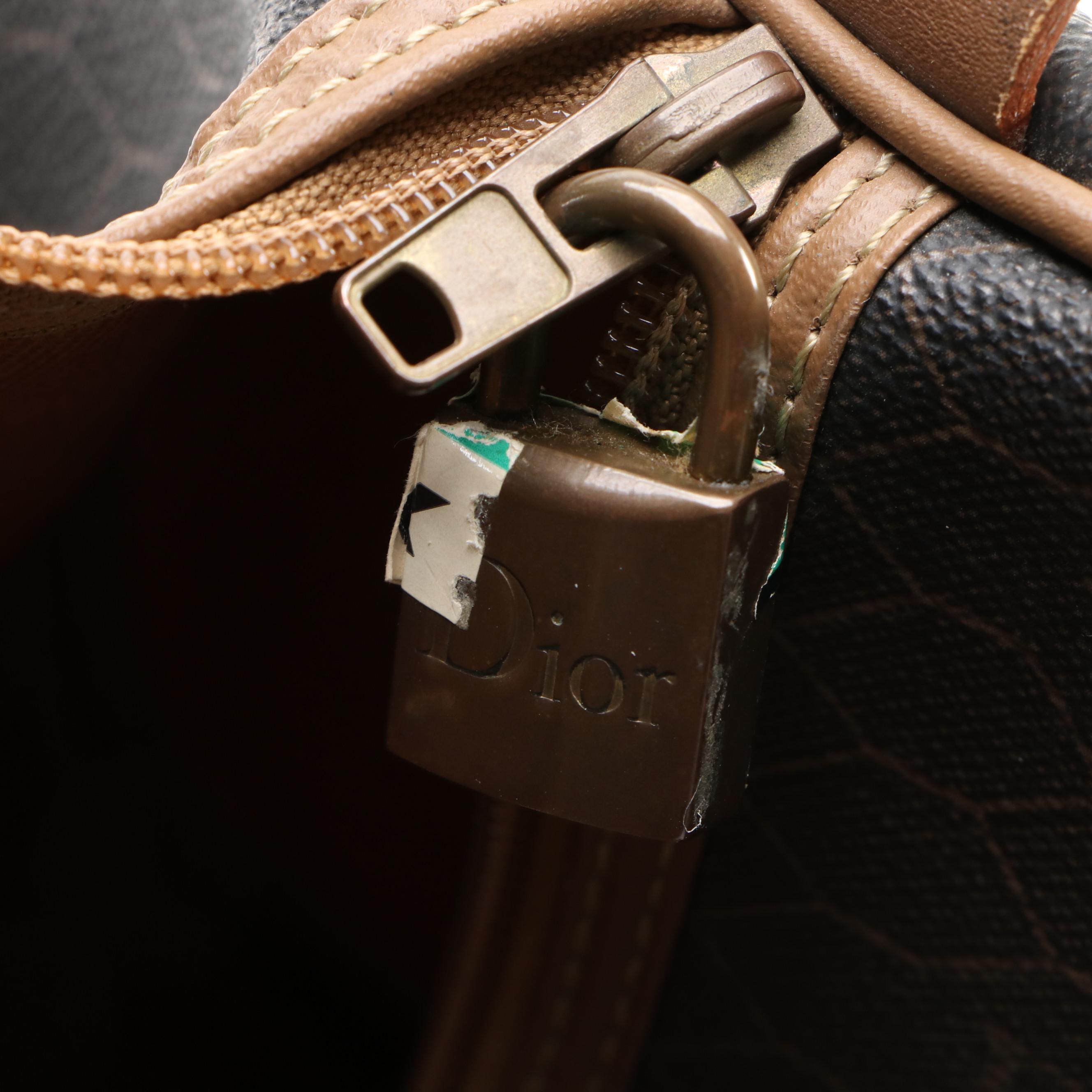 Christian Dior Boston Bag in Monogram Honeycomb Canvas and Leather