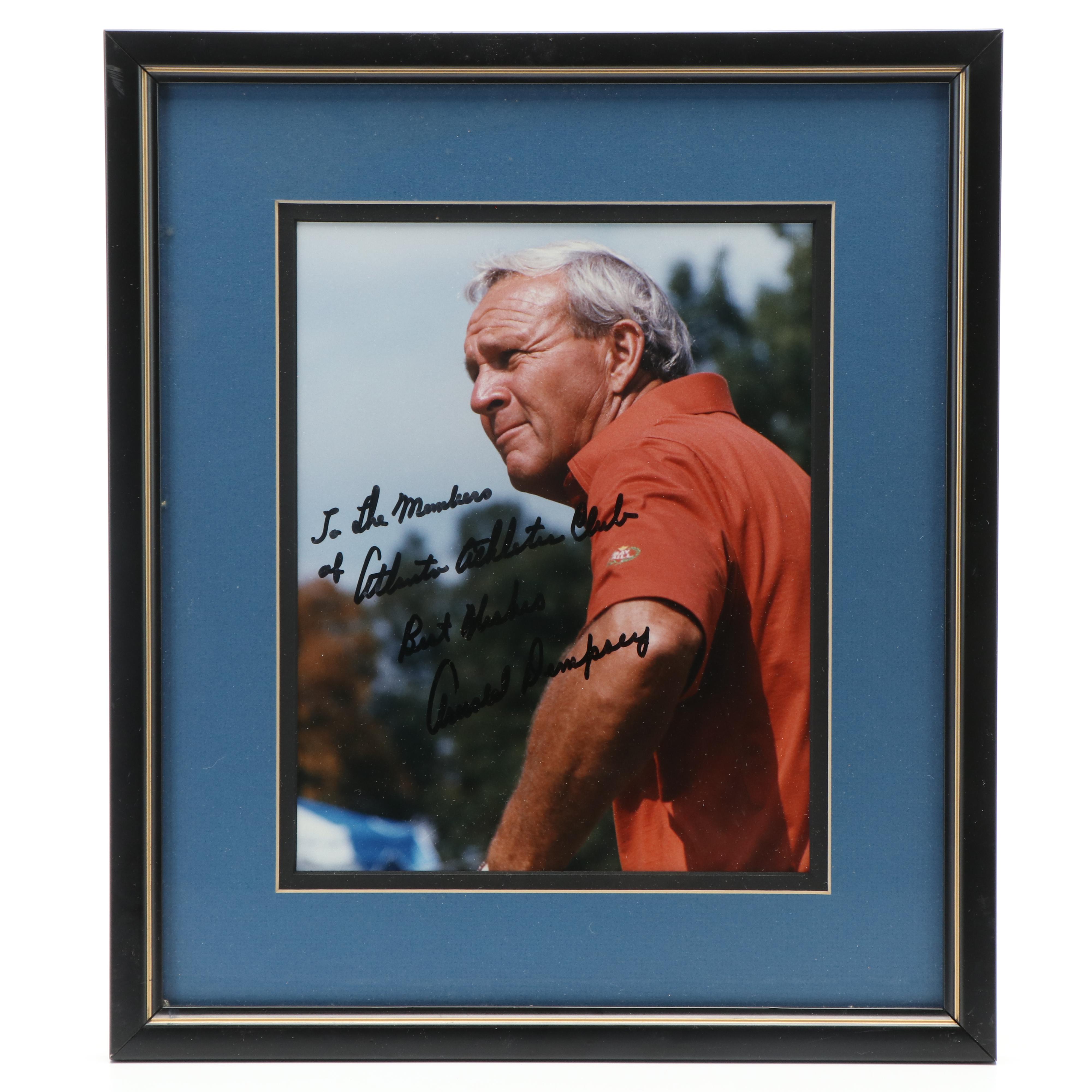 Arnold Palmer Signed Golf Print in Matted Frame