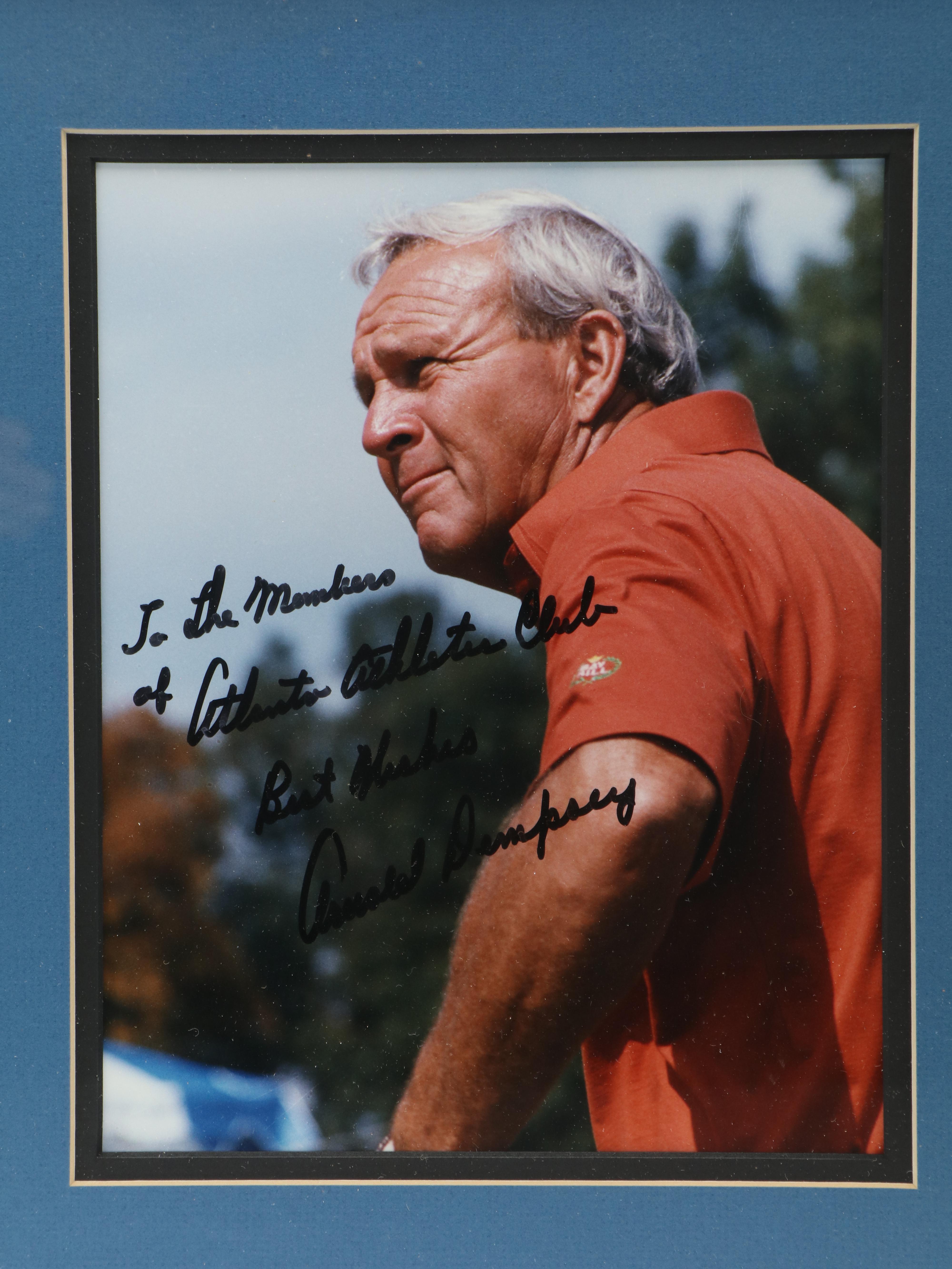 Arnold Palmer Signed Golf Print in Matted Frame