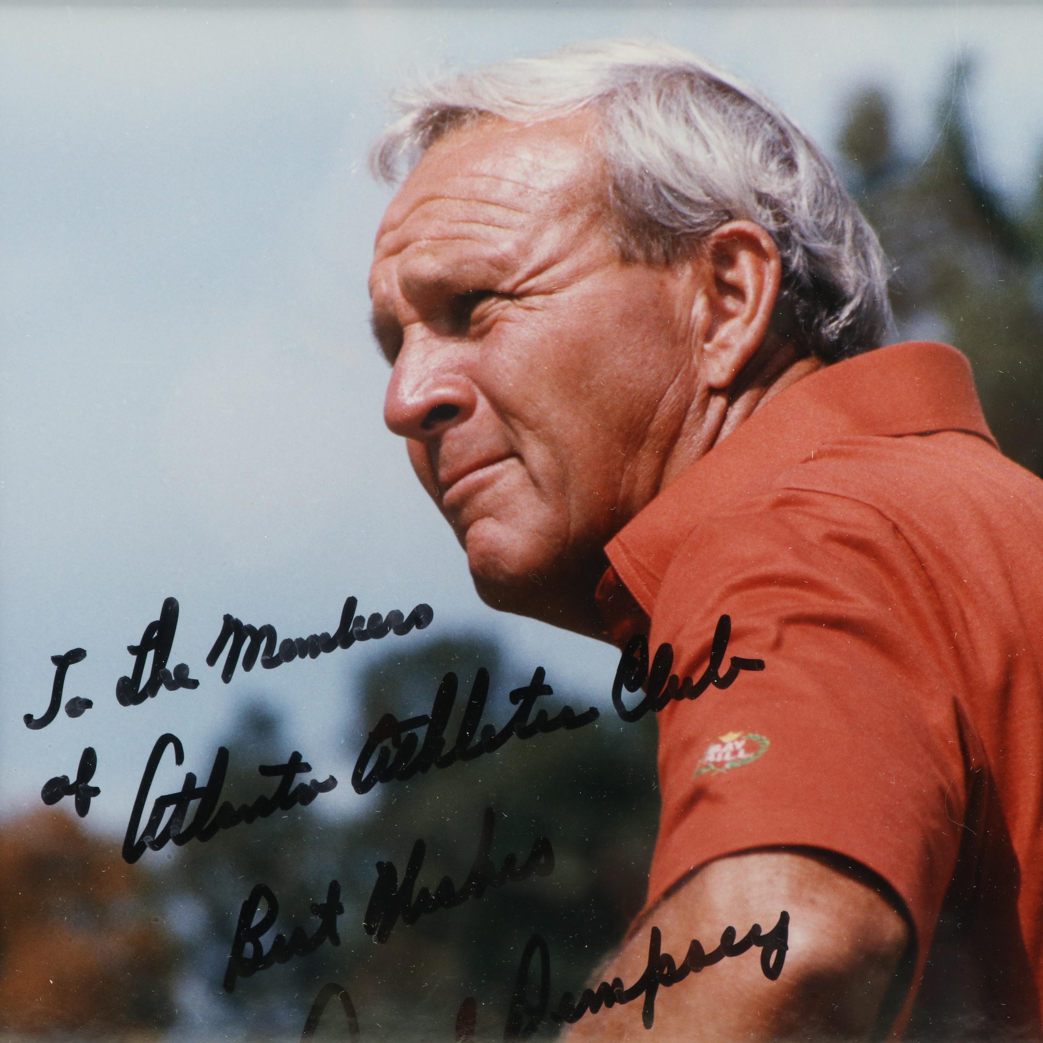 Arnold Palmer Signed Golf Print in Matted Frame