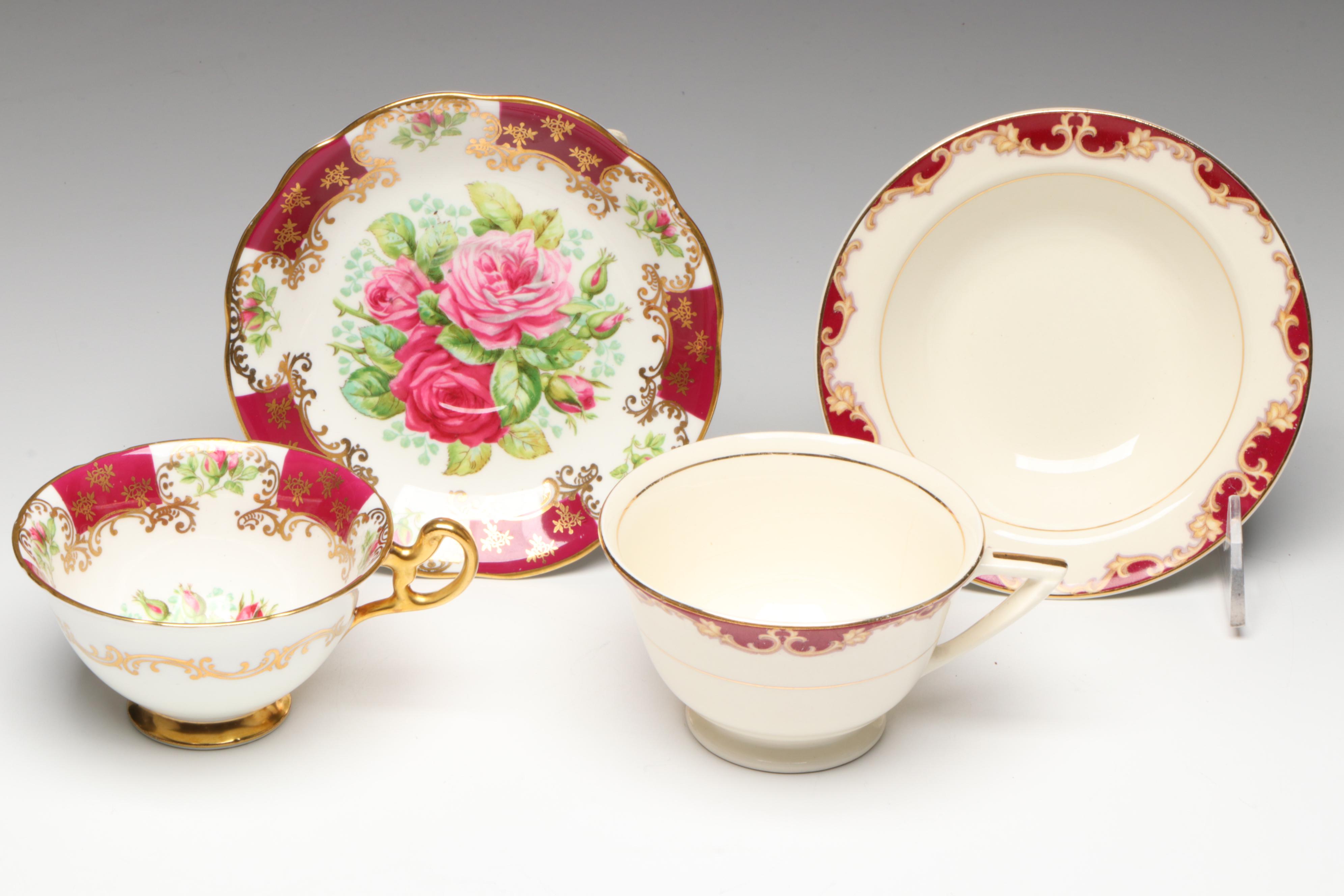 Edwin M. Knowles "Regal" Ceramic Teacup Set with More Tea Dishes