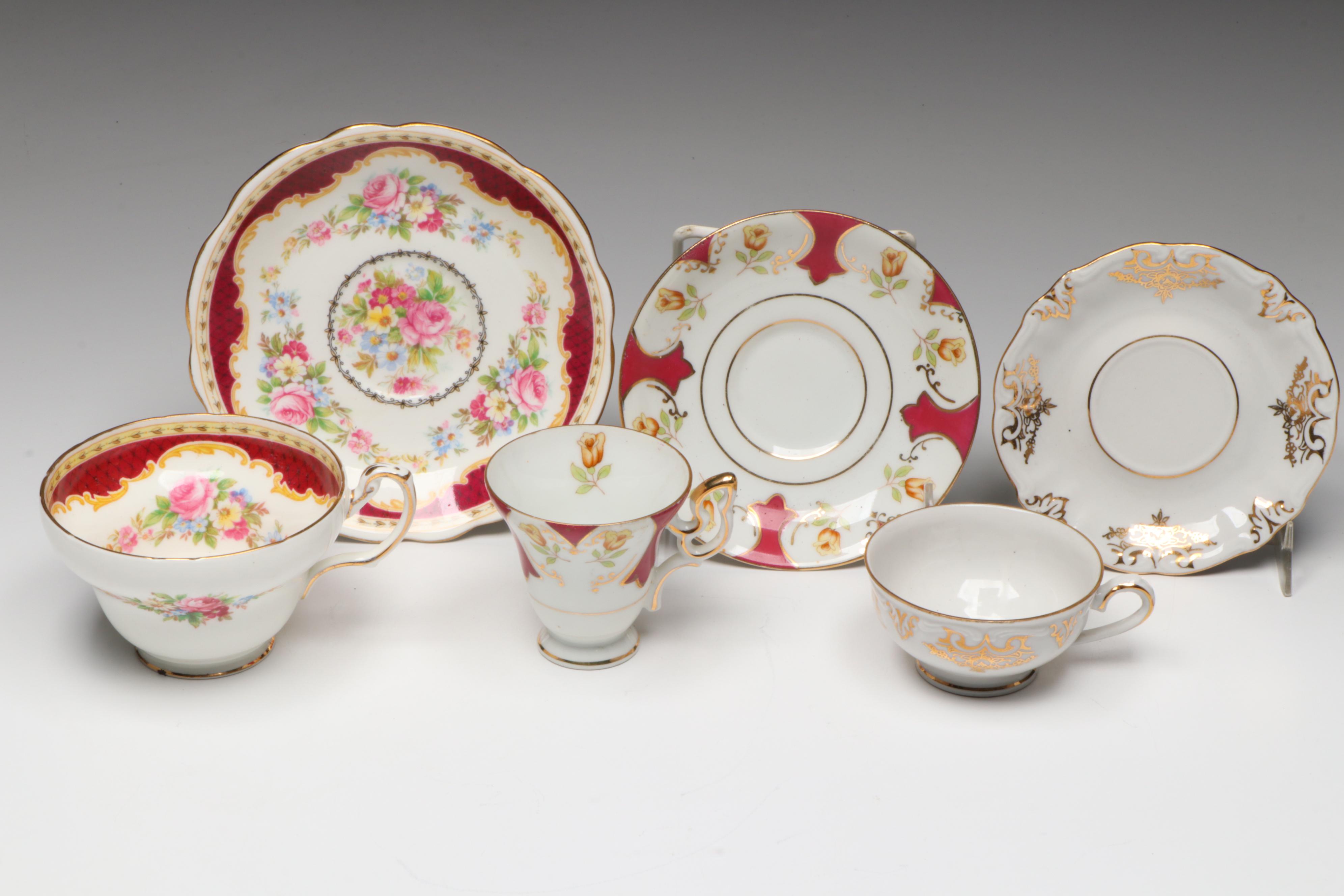 Edwin M. Knowles "Regal" Ceramic Teacup Set with More Tea Dishes