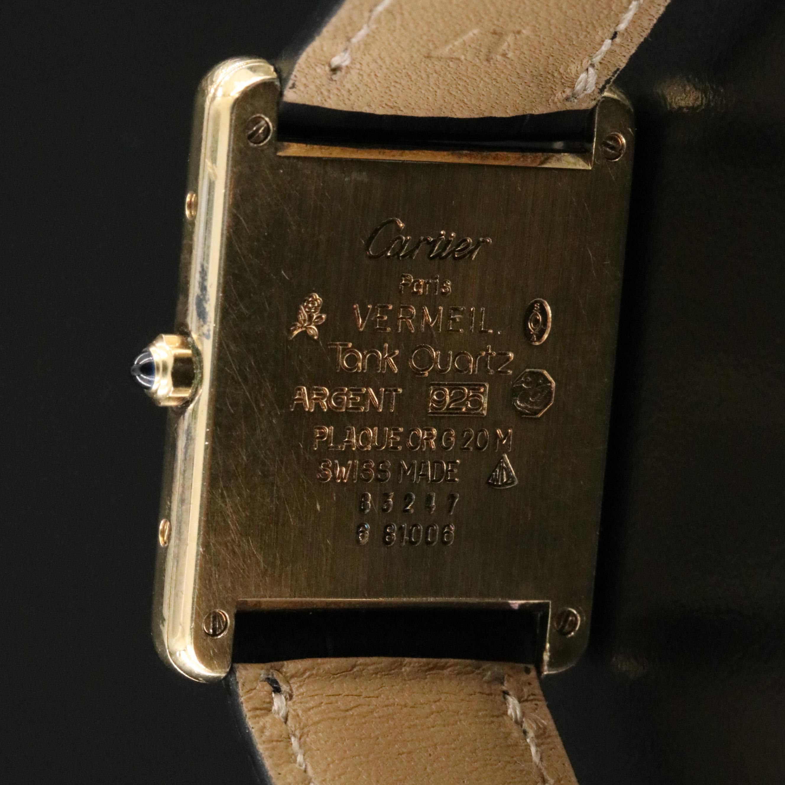 Cartier Tank Vermeil Quartz Watch