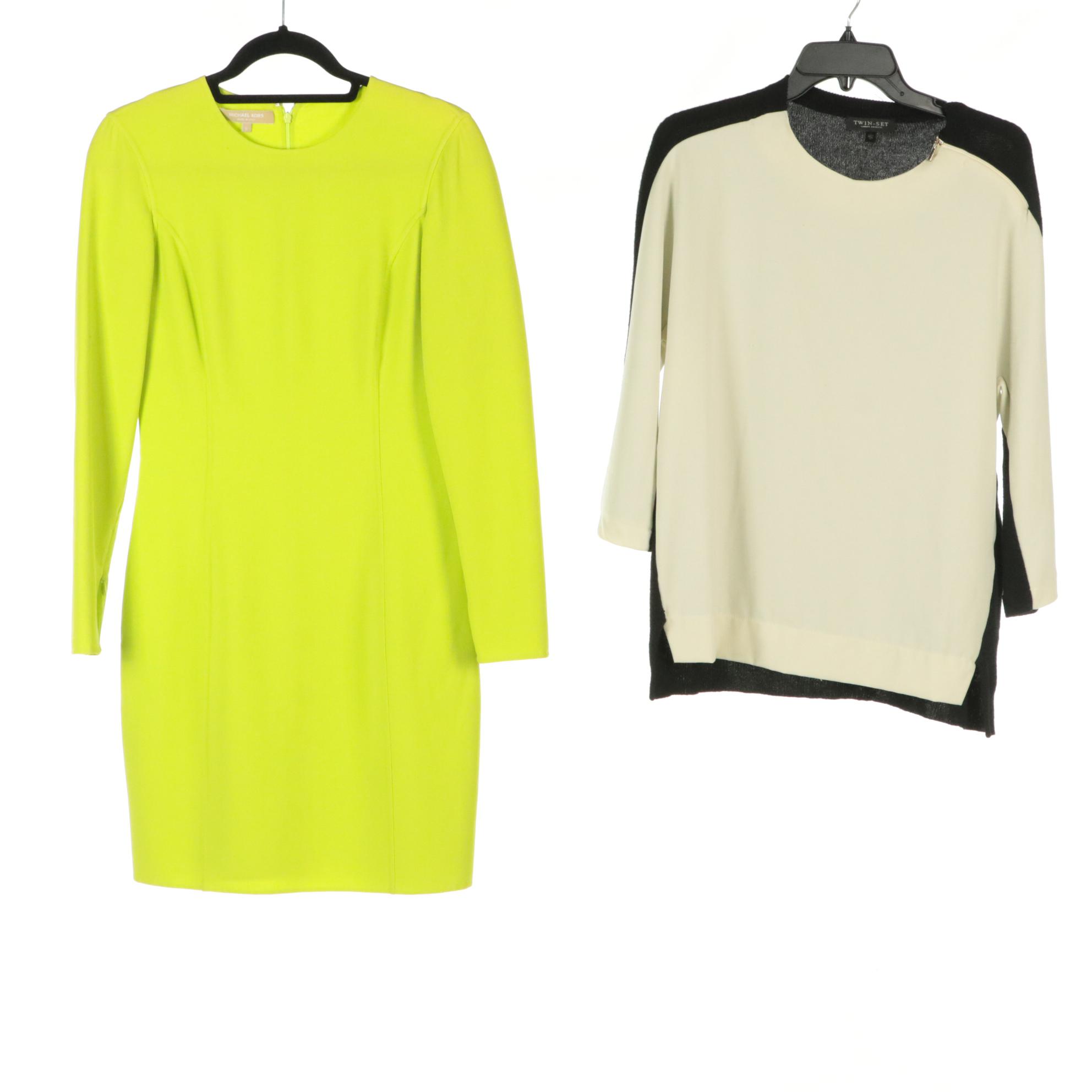 Michael Kors Dress, BCBG Max Azria Jeans, and Simono Barbieri Twin Set Separates