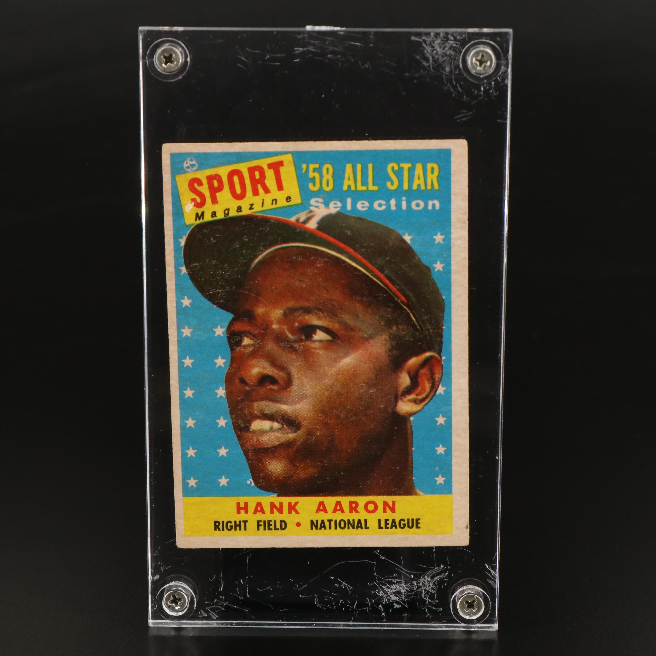 1958 Topps Hank Aaron Sport Magazine All-Star Baseball Card