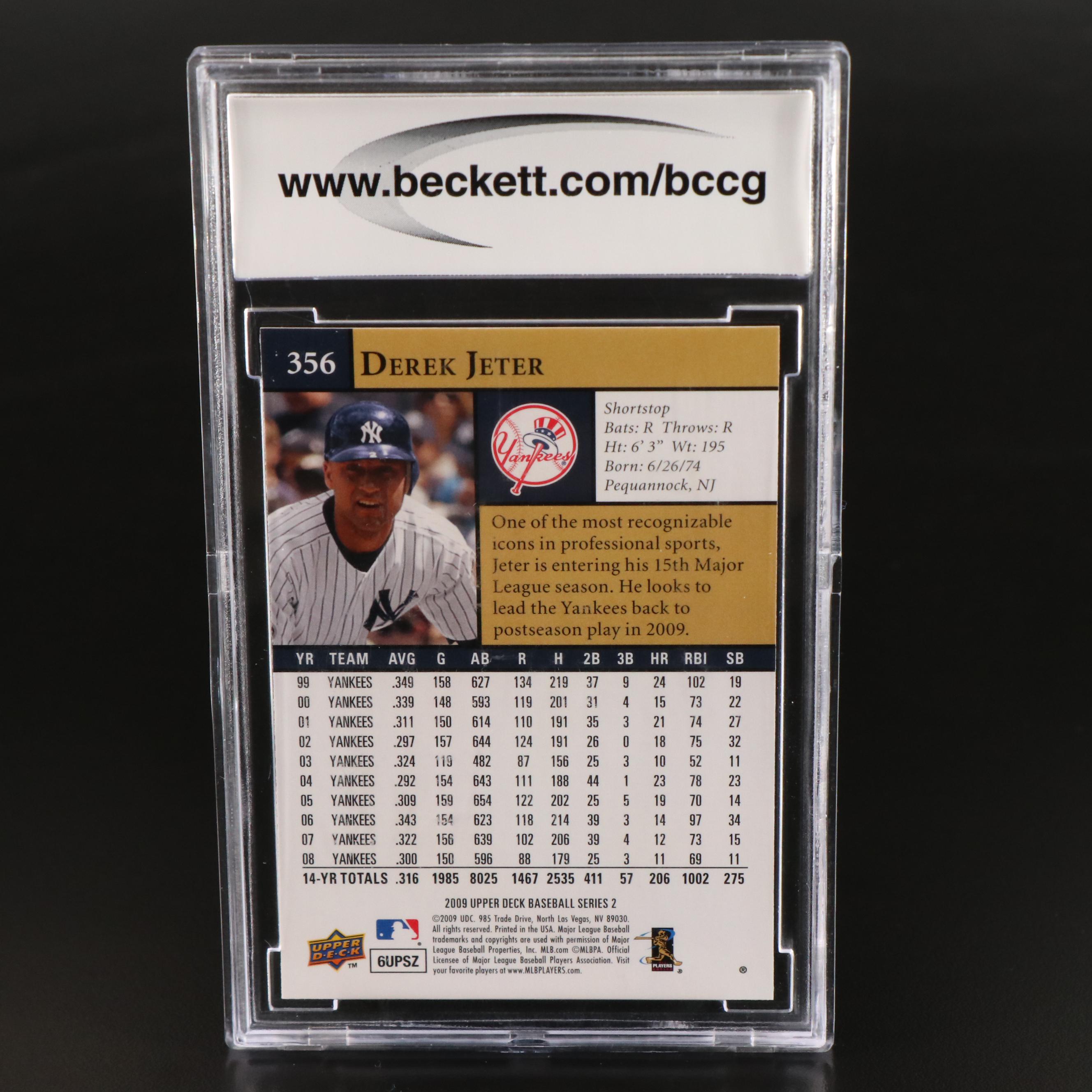 2009 Upper Deck First Edition Derek Jeter Baseball Card Graded BCCG 10