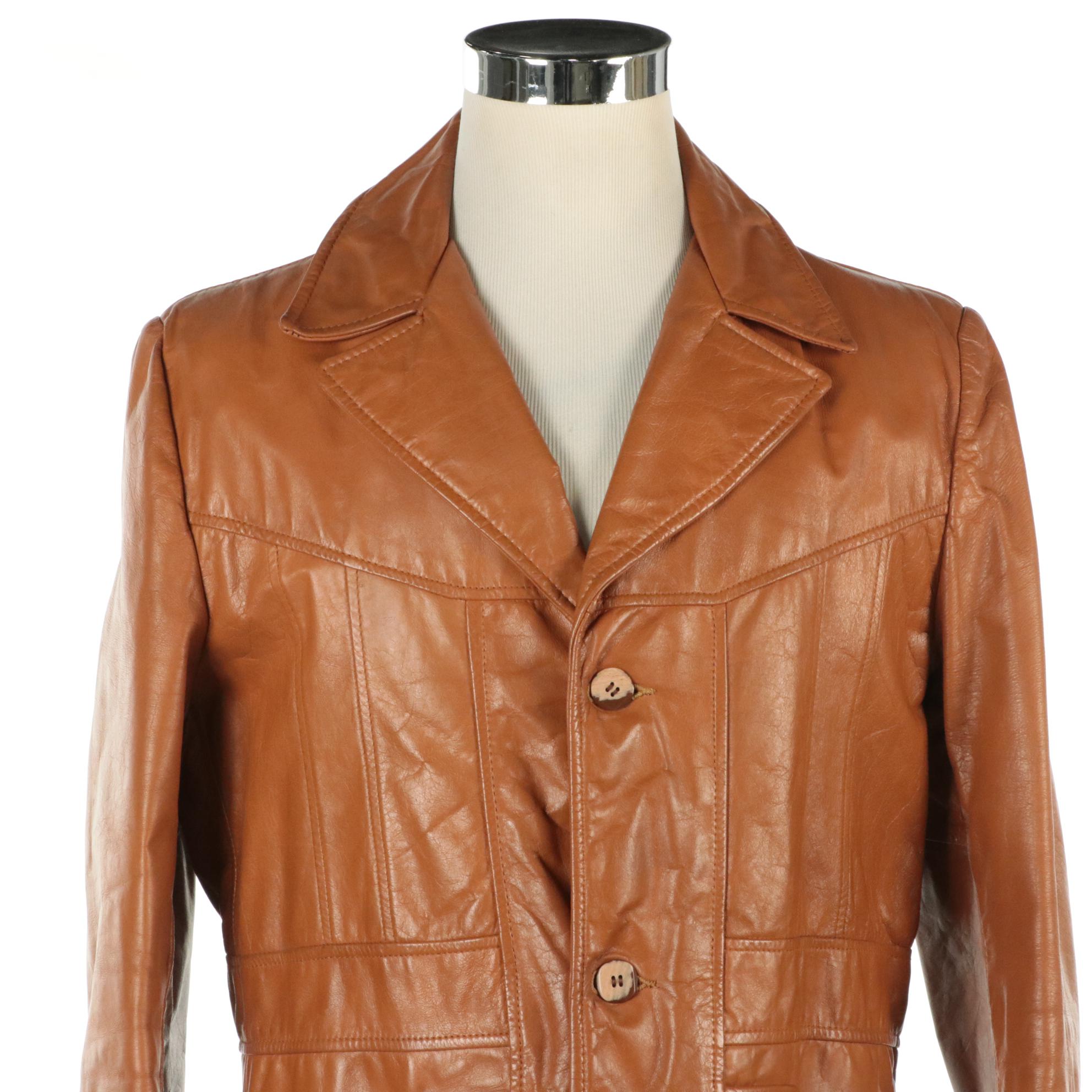 Men's Brooks Brothers Wool Lined Trench Coat & Leather Shop Collection Jacket