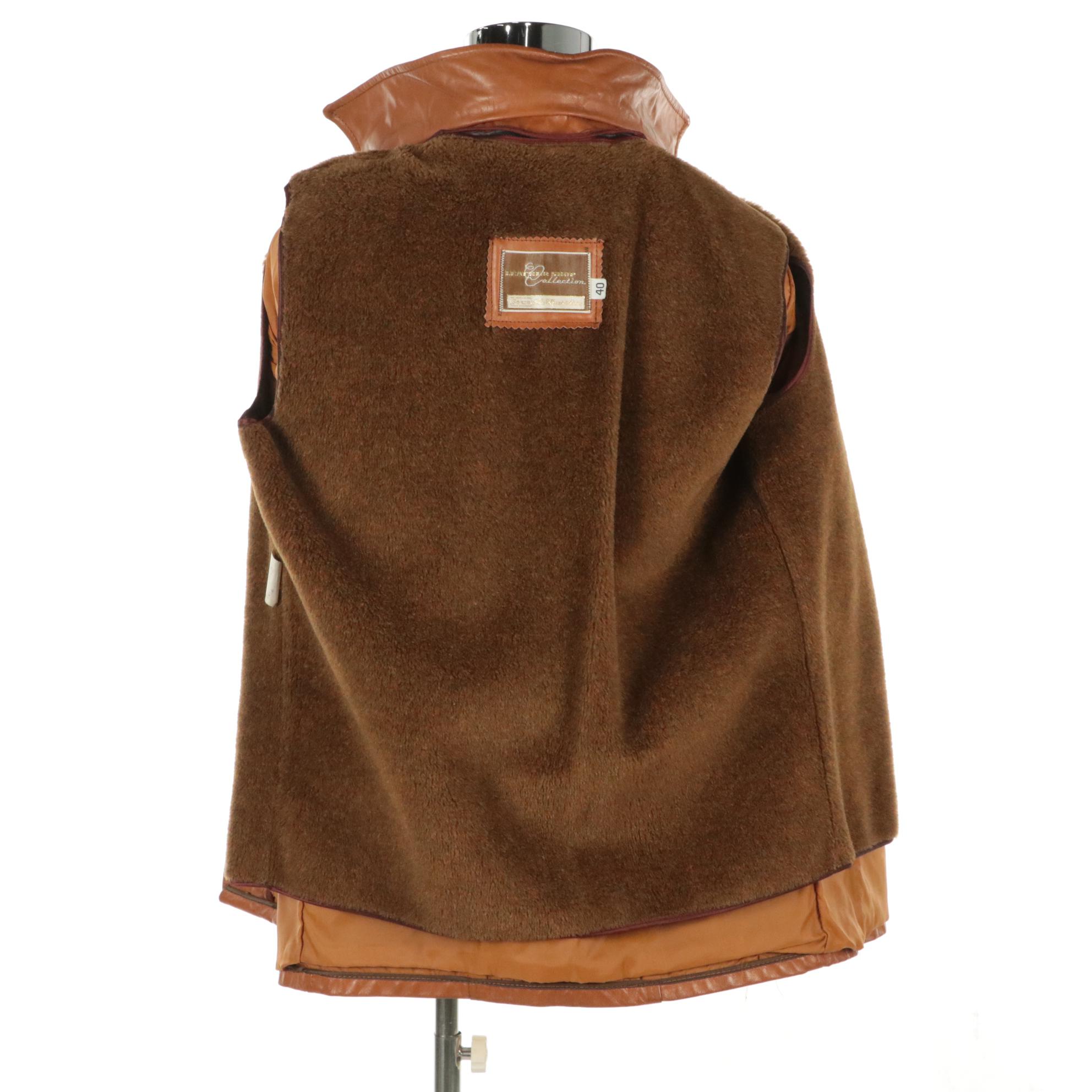 Men's Brooks Brothers Wool Lined Trench Coat & Leather Shop Collection Jacket