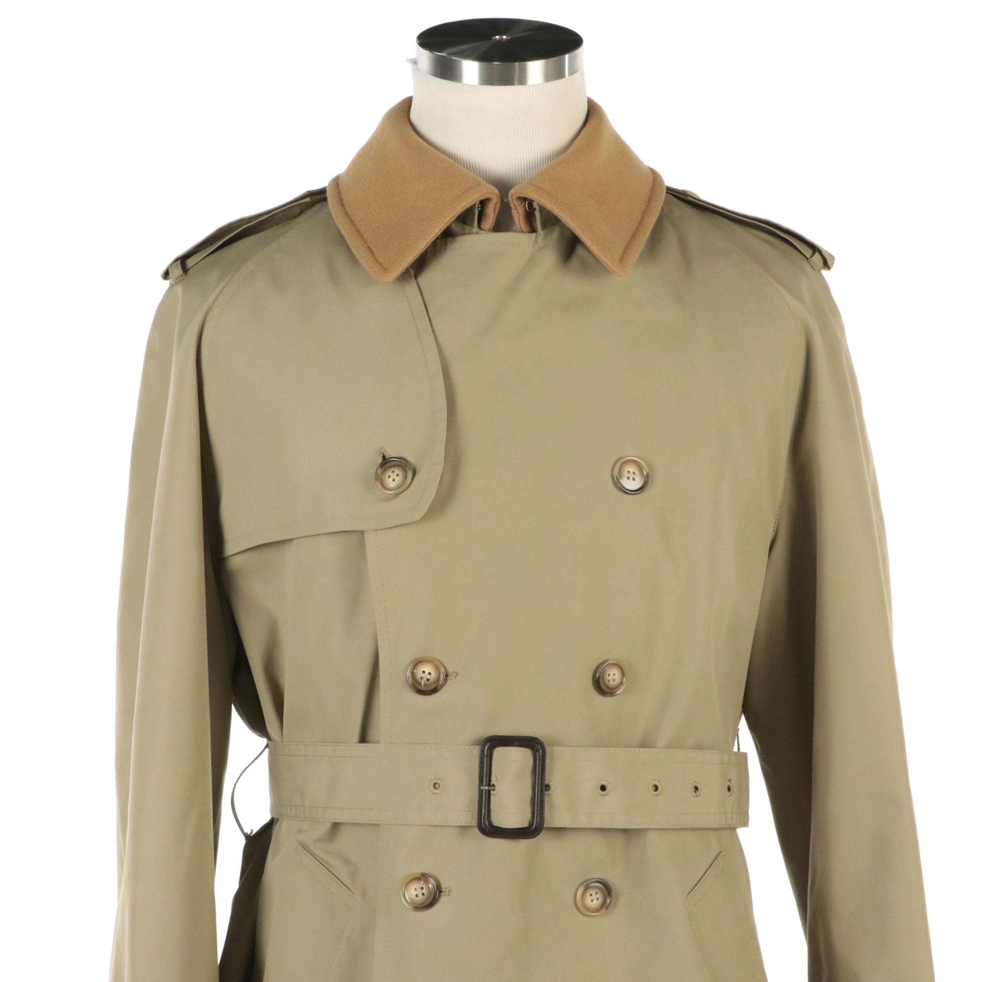 Men's Brooks Brothers Wool Lined Trench Coat & Leather Shop Collection Jacket