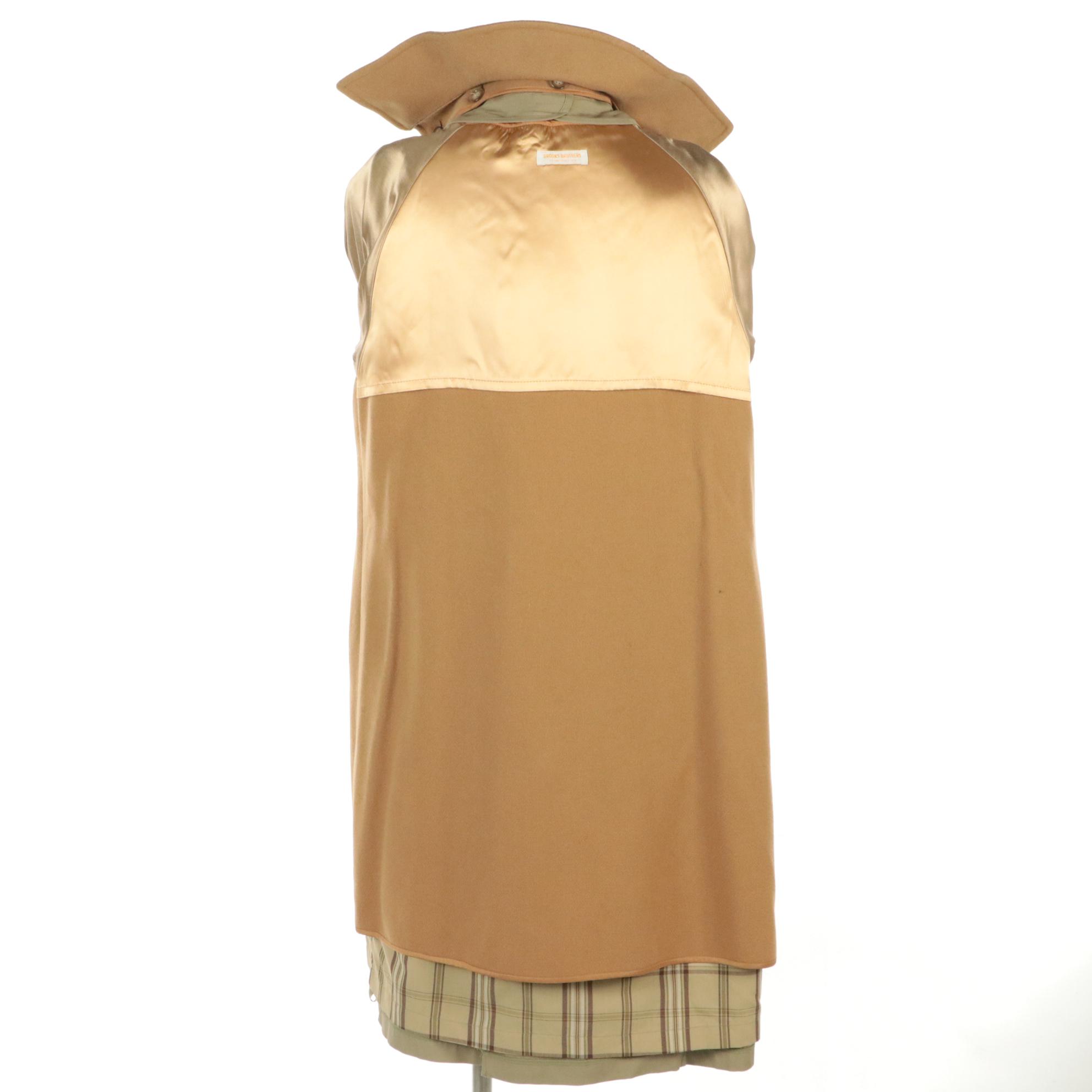 Men's Brooks Brothers Wool Lined Trench Coat & Leather Shop Collection Jacket