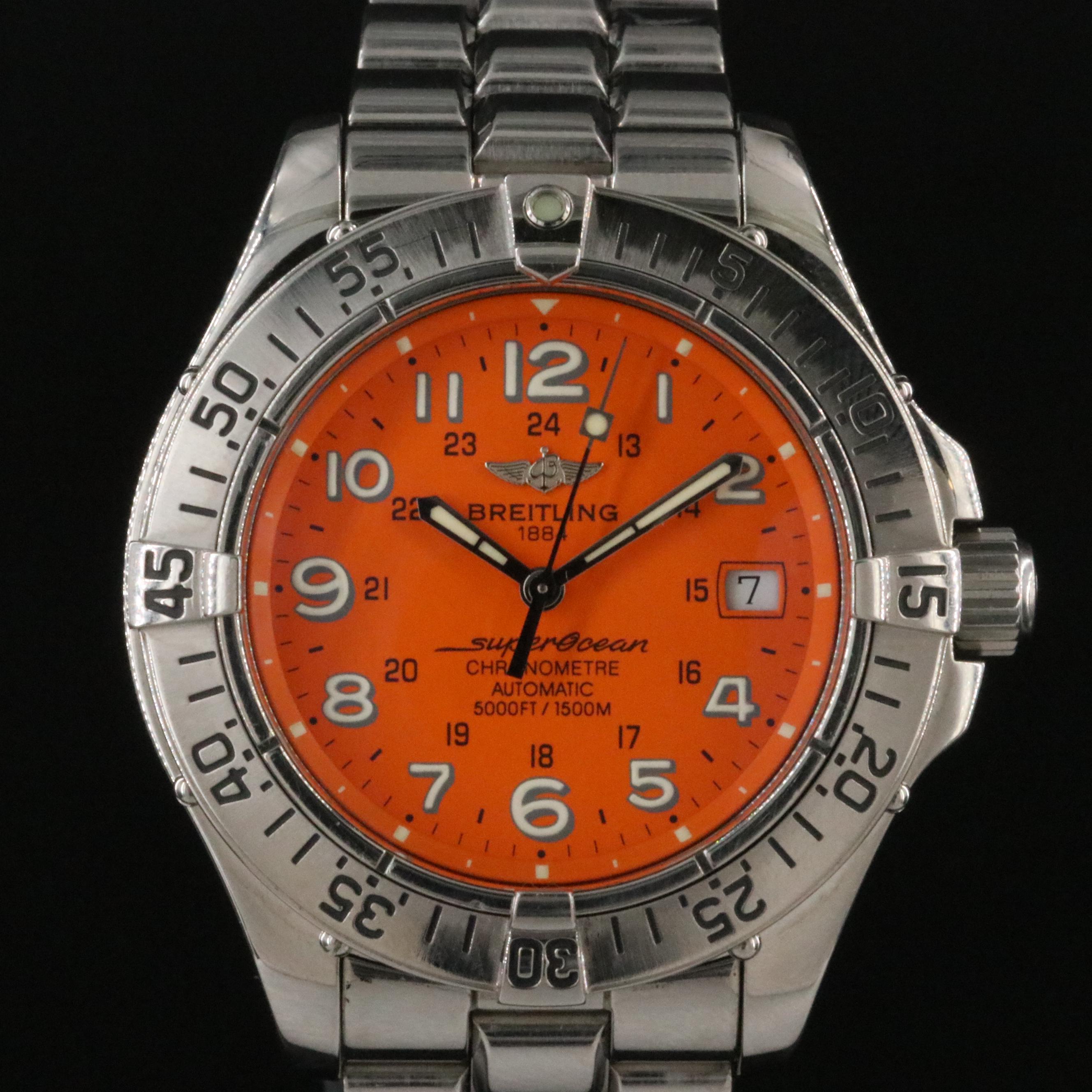 Breitling SuperOcean Date Orange Dial Watch