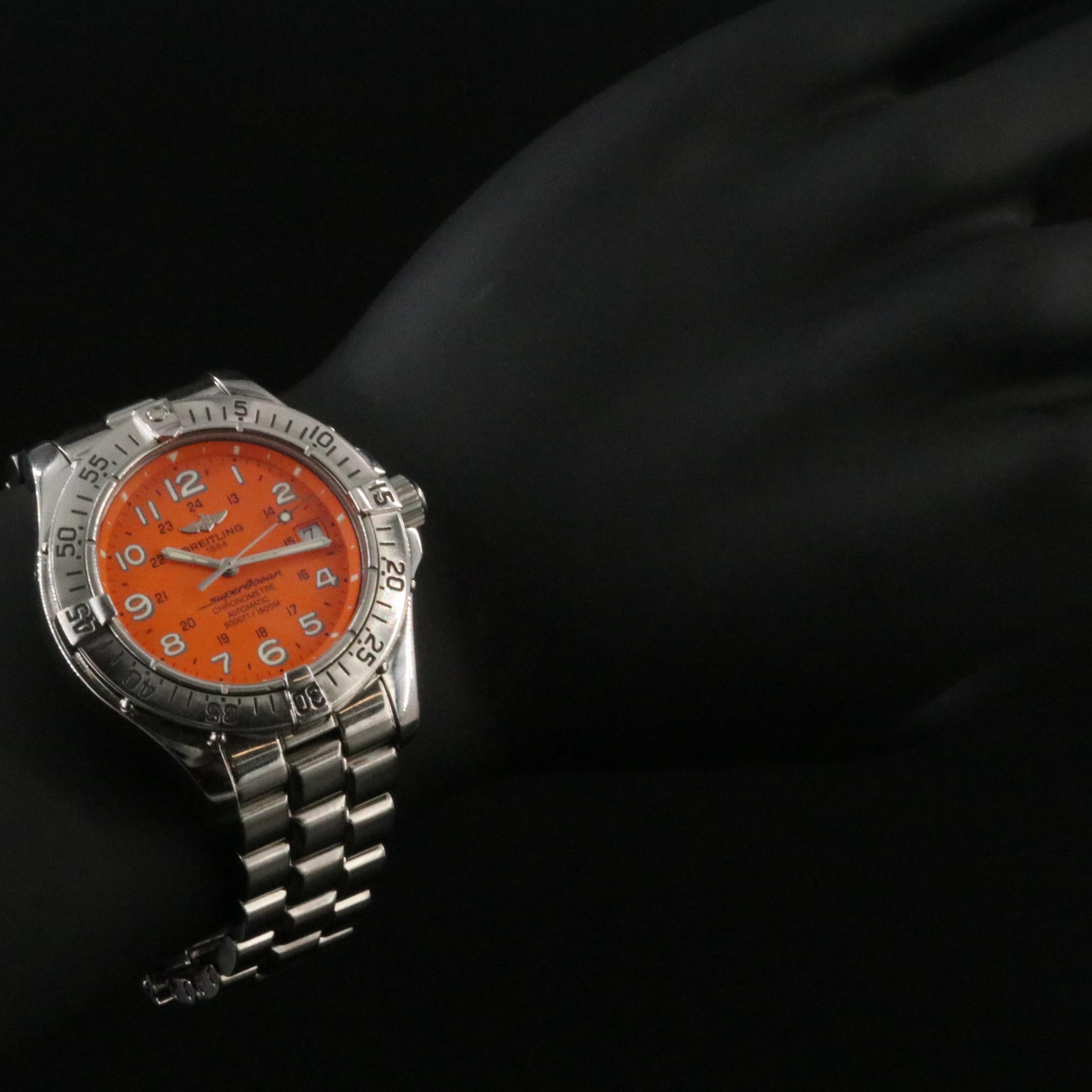 Breitling SuperOcean Date Orange Dial Watch