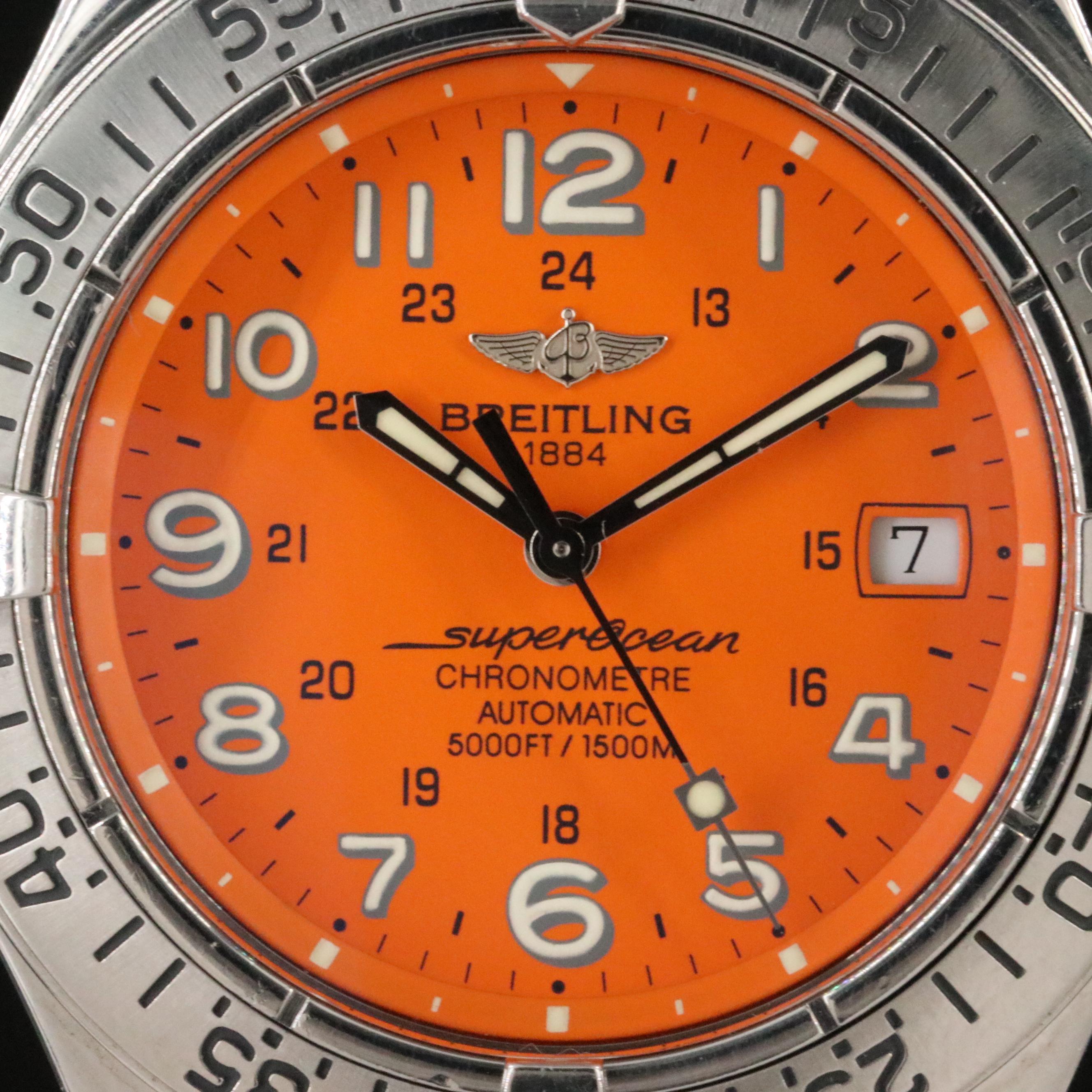 Breitling SuperOcean Date Orange Dial Watch