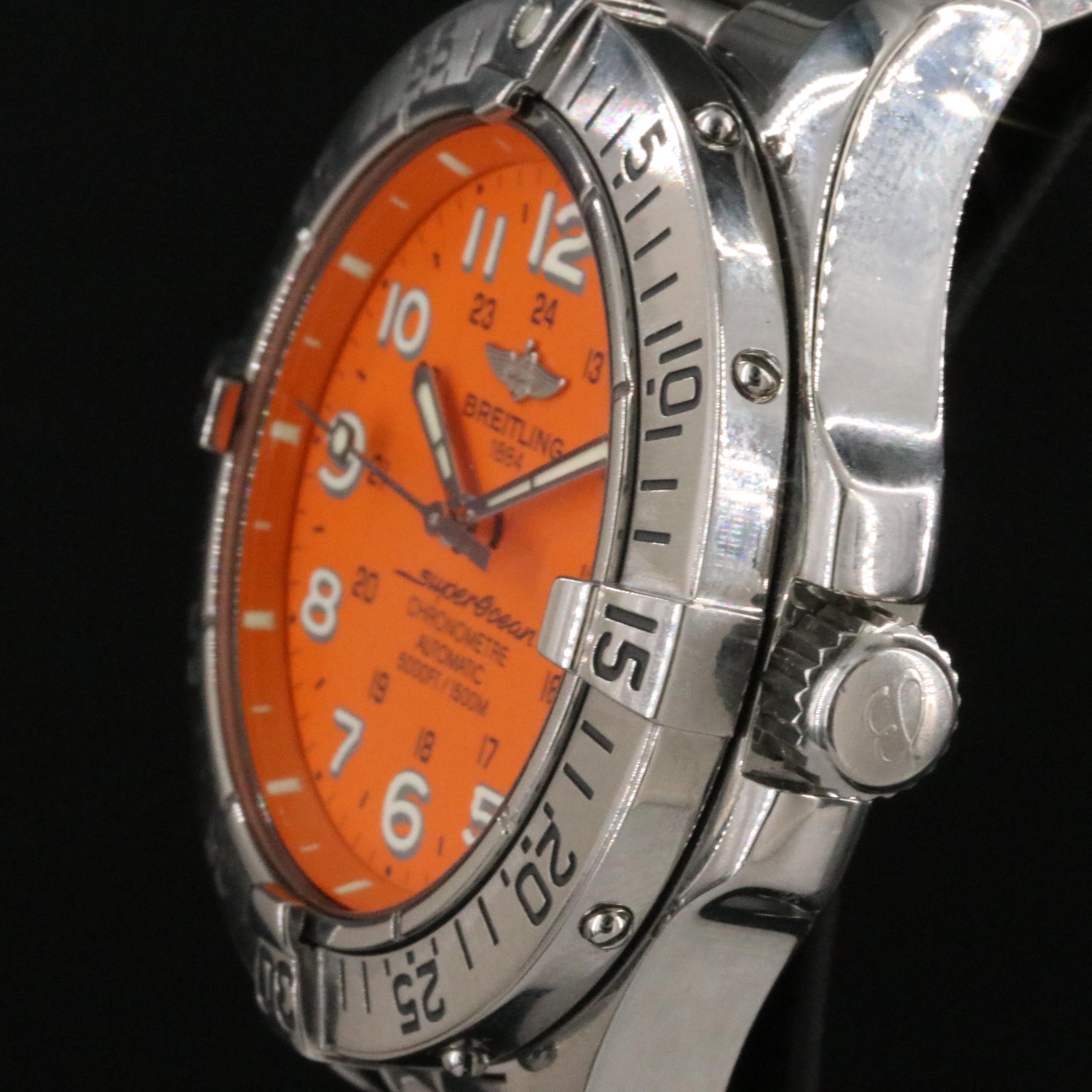Breitling SuperOcean Date Orange Dial Watch