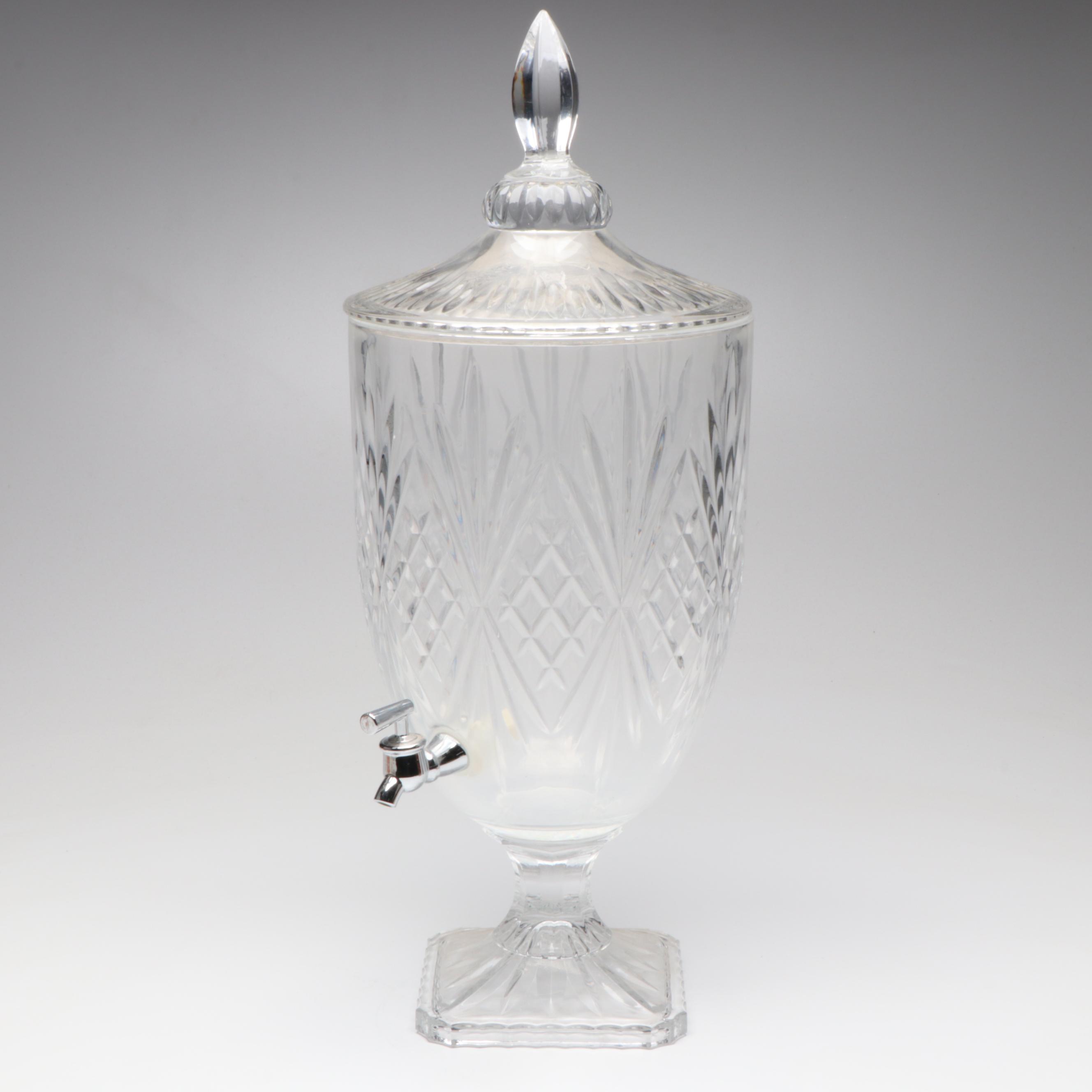 Colony "Parklane Ruby" Glass Water Goblets with Godinger Glass Dispenser