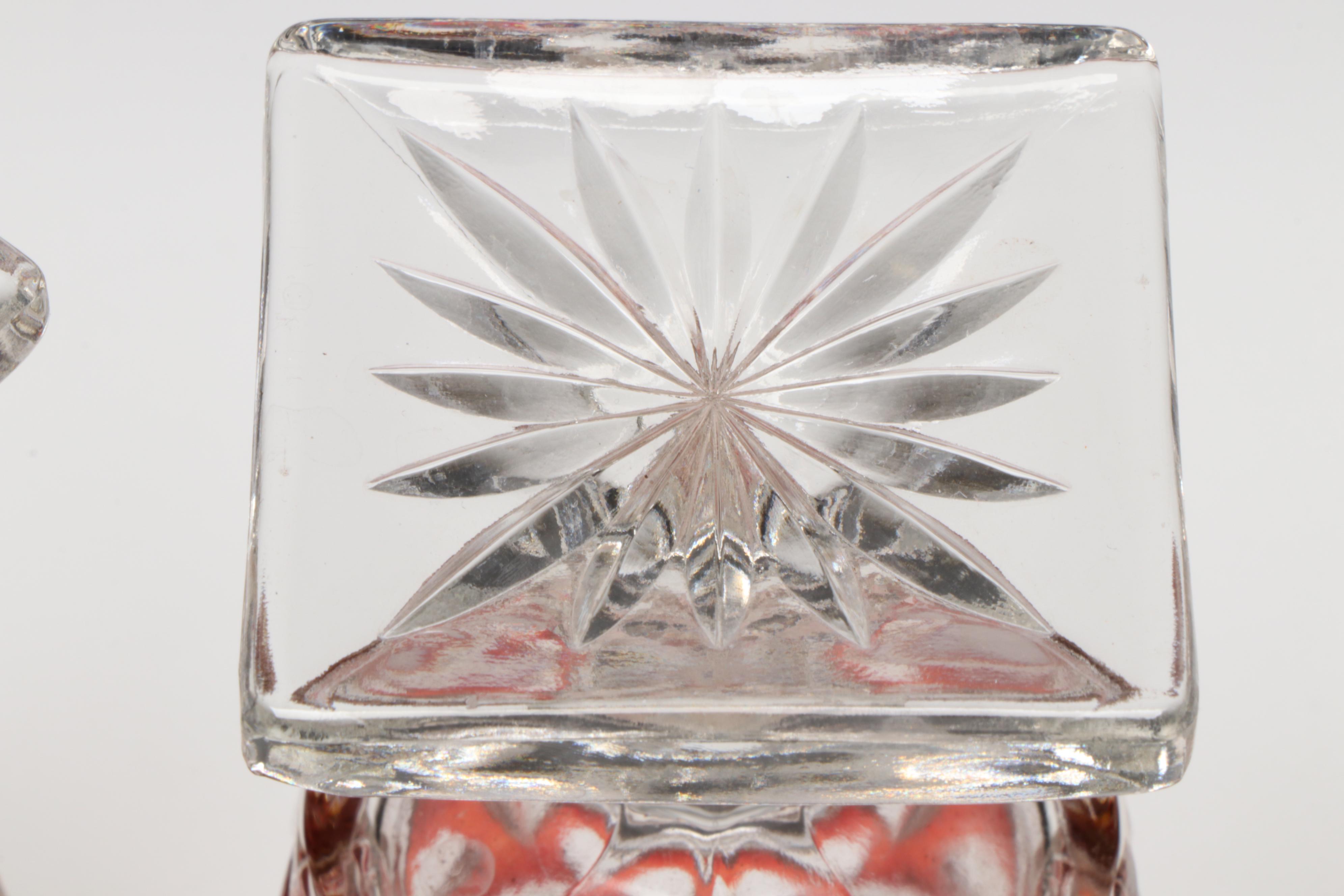 Colony "Parklane Ruby" Glass Water Goblets with Godinger Glass Dispenser