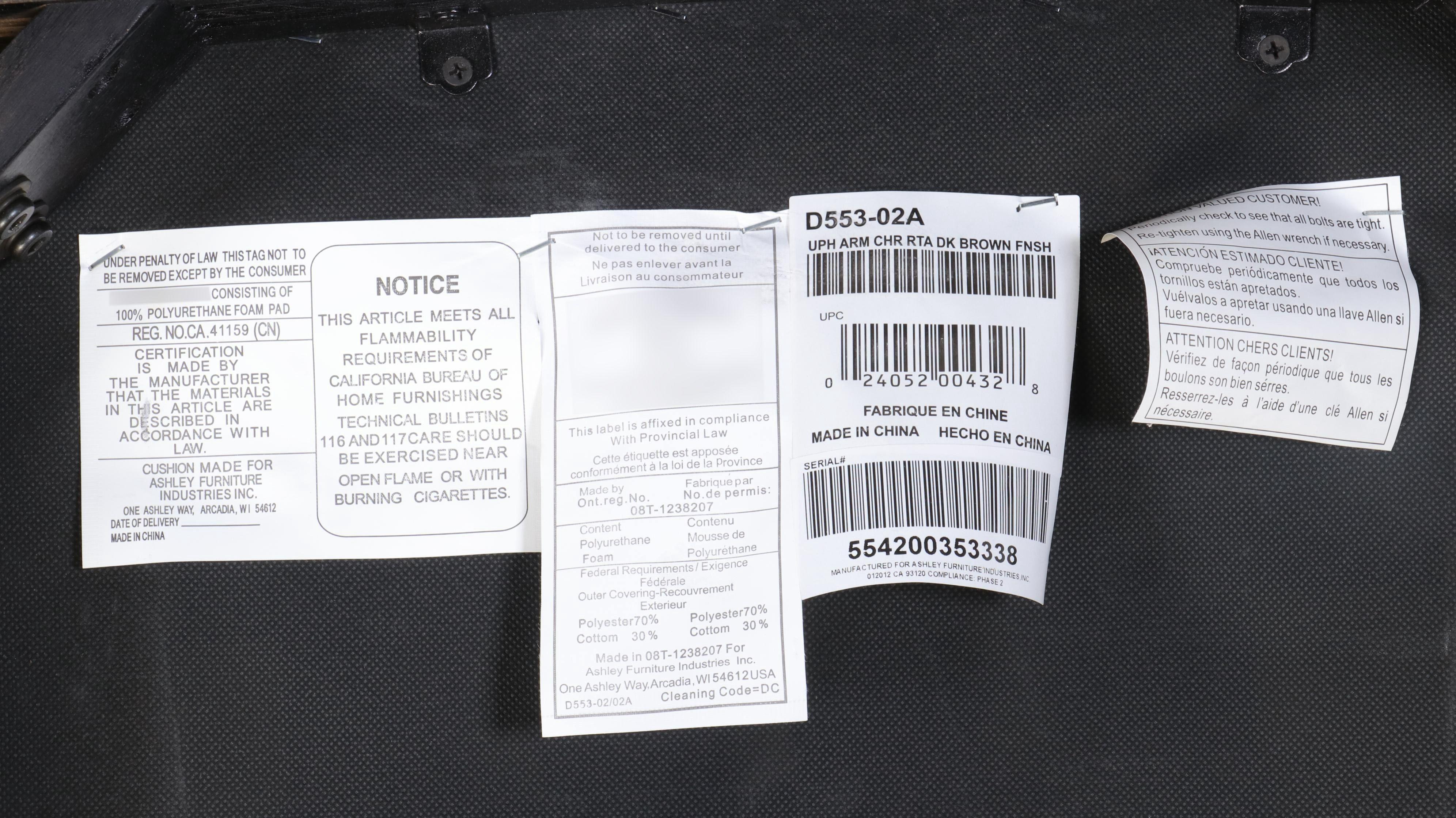 Nine-Piece Ashley Furniture "North Shore" Dining Set