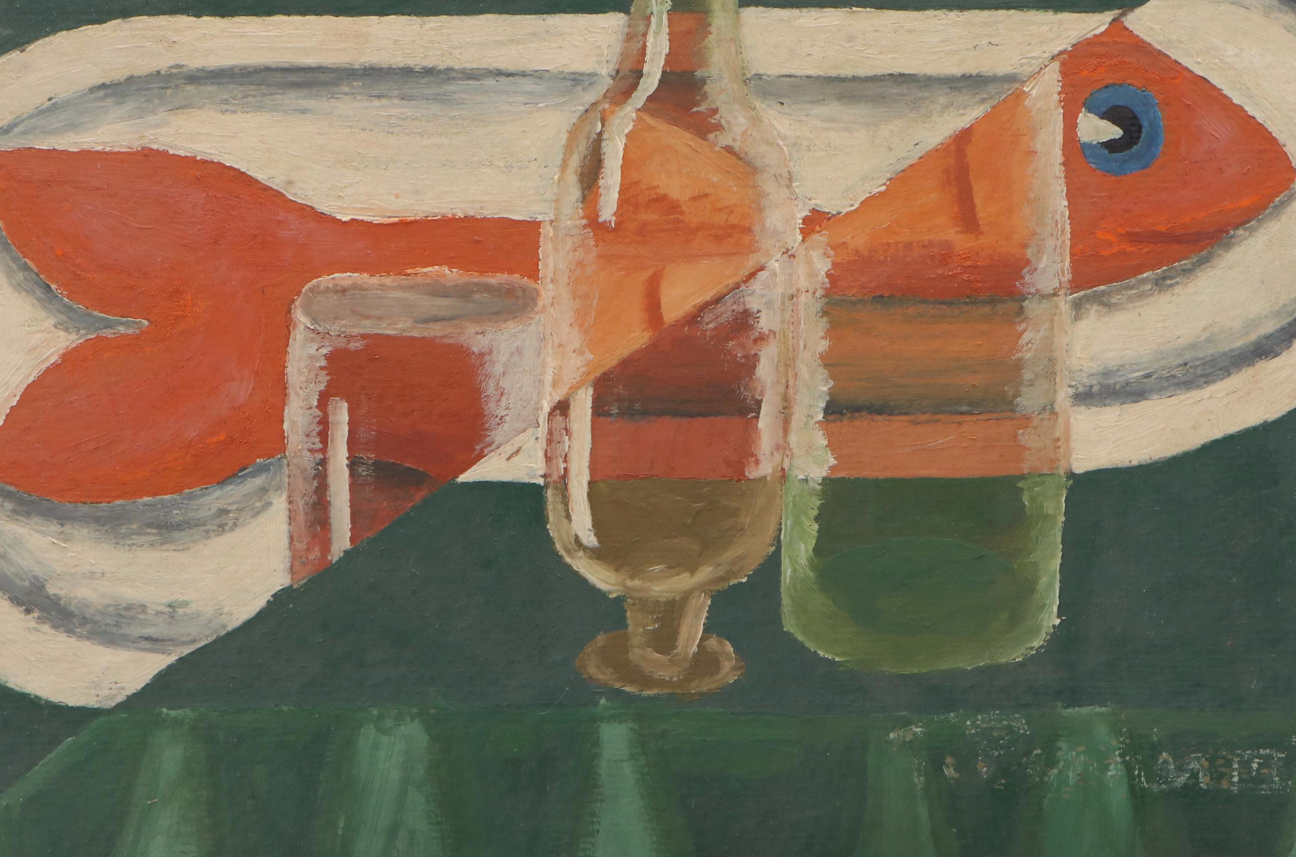 Cubist Still Life with Fish and Bottles, 1947