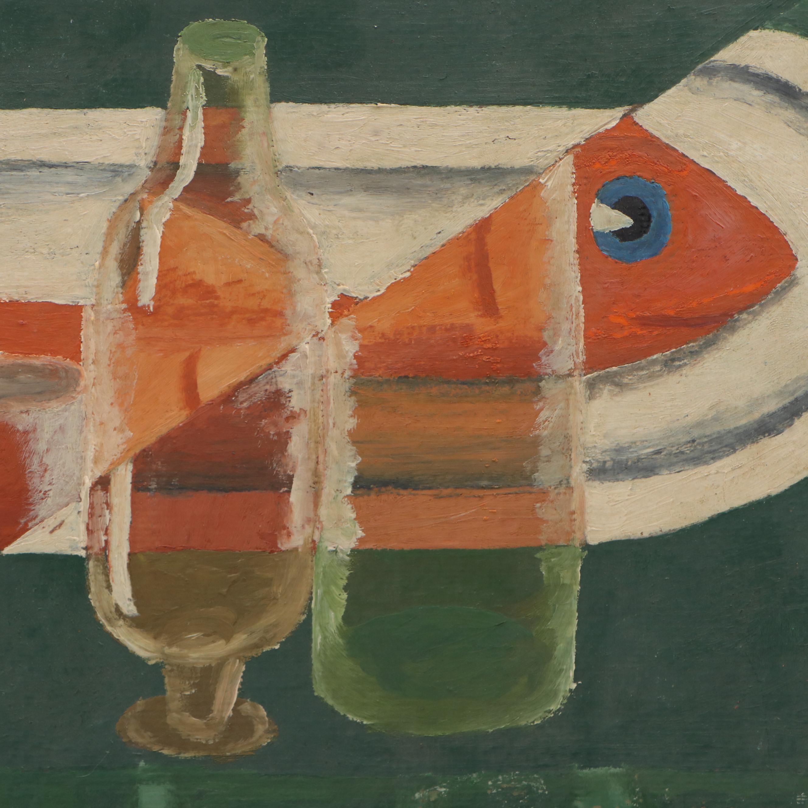 Cubist Still Life with Fish and Bottles, 1947