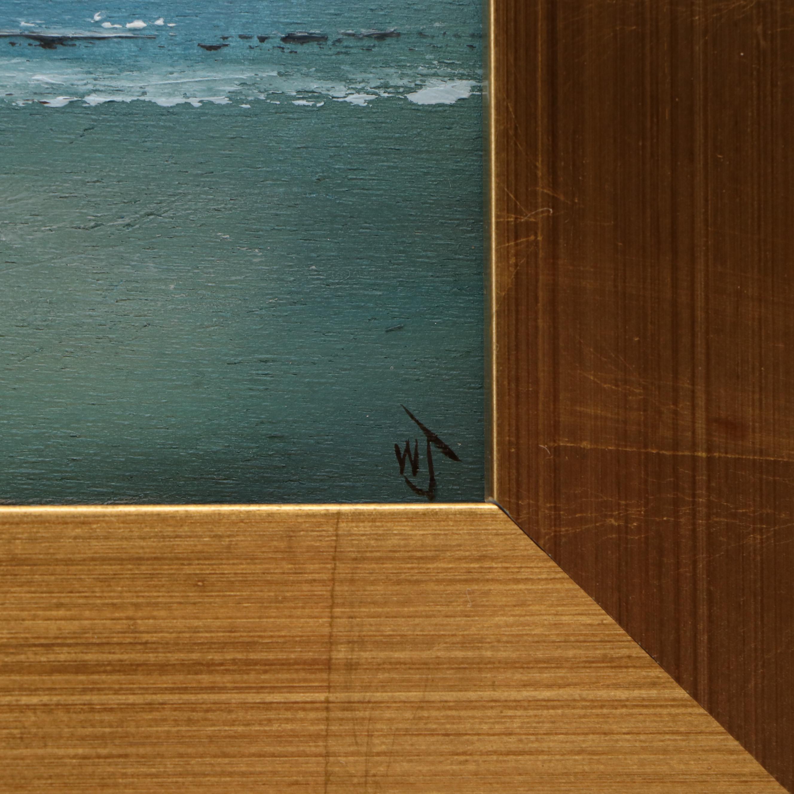 William Jamison Beach Oil Painting with Figure, Horse and Dog