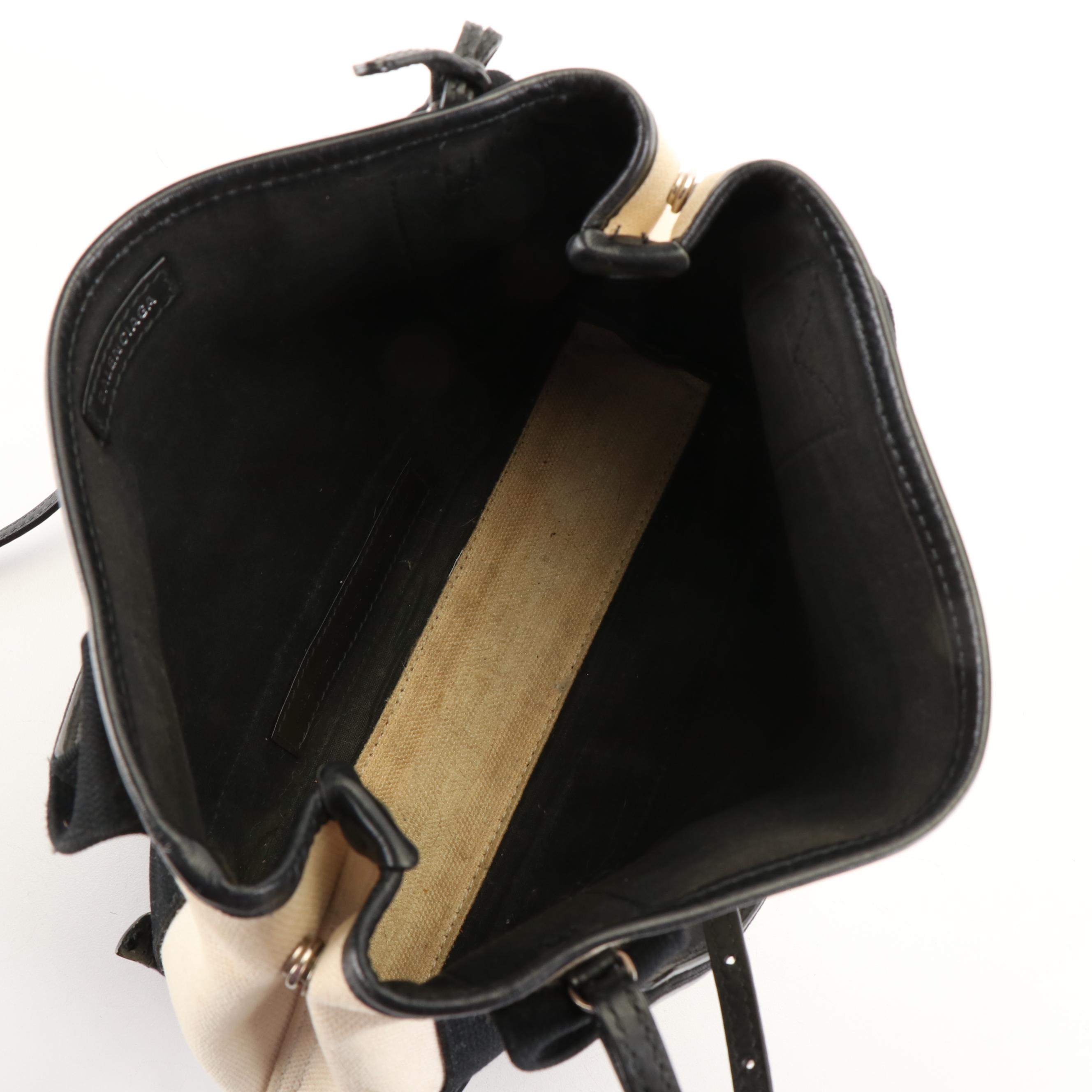 Balenciaga Tote Bag in Canvas and Black Leather