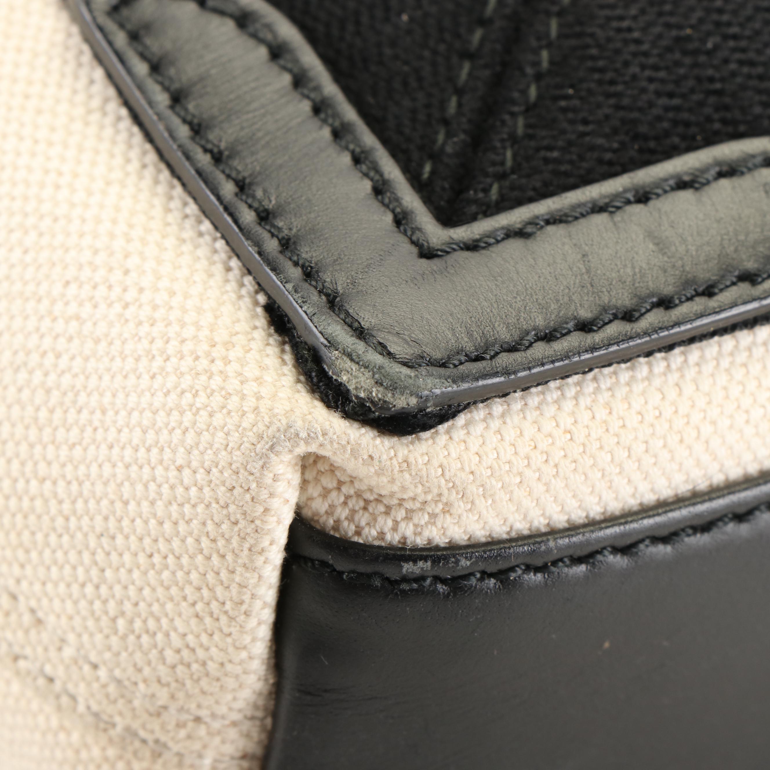 Balenciaga Tote Bag in Canvas and Black Leather