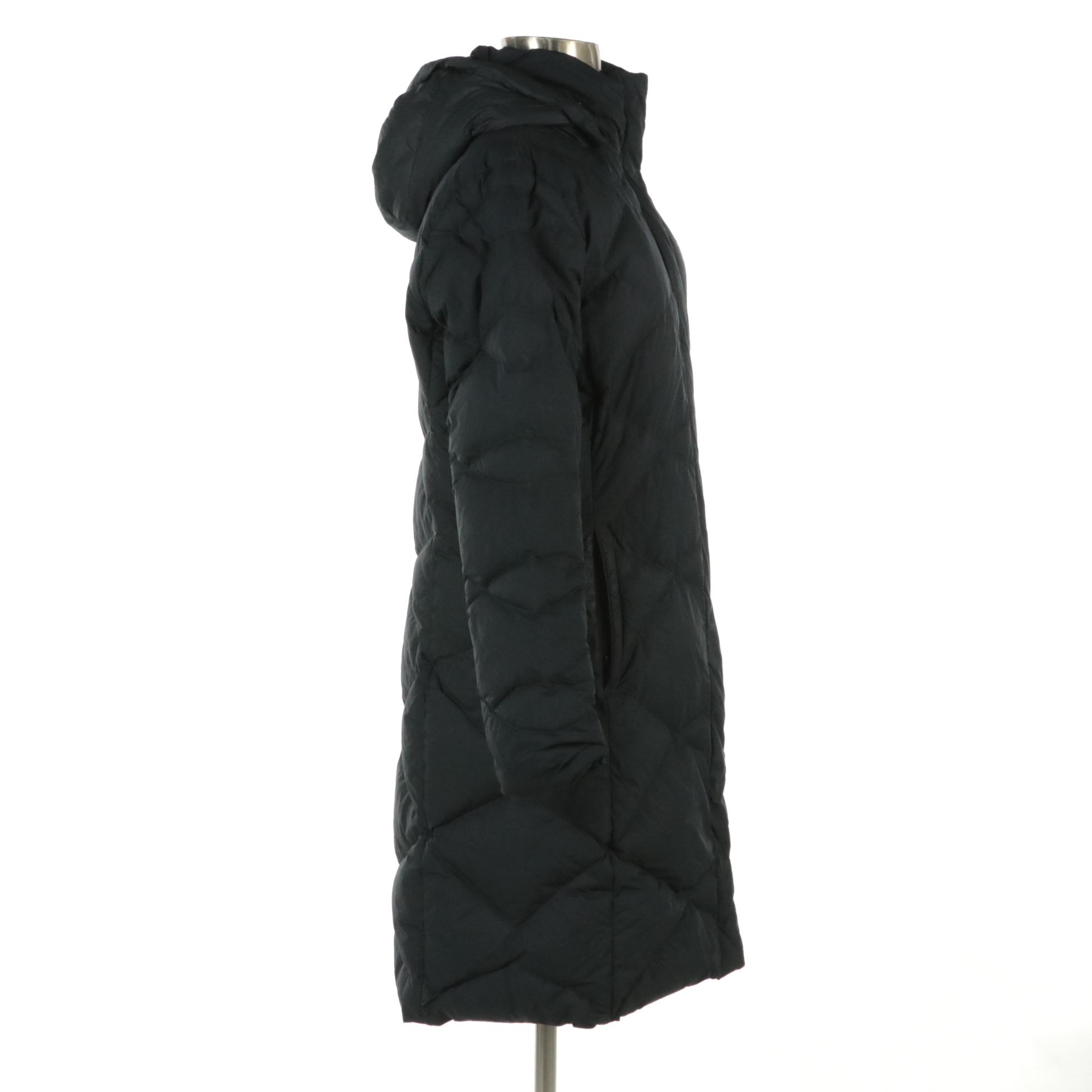 The North Face Navy Quilted Mid-Length Puffer Jacket