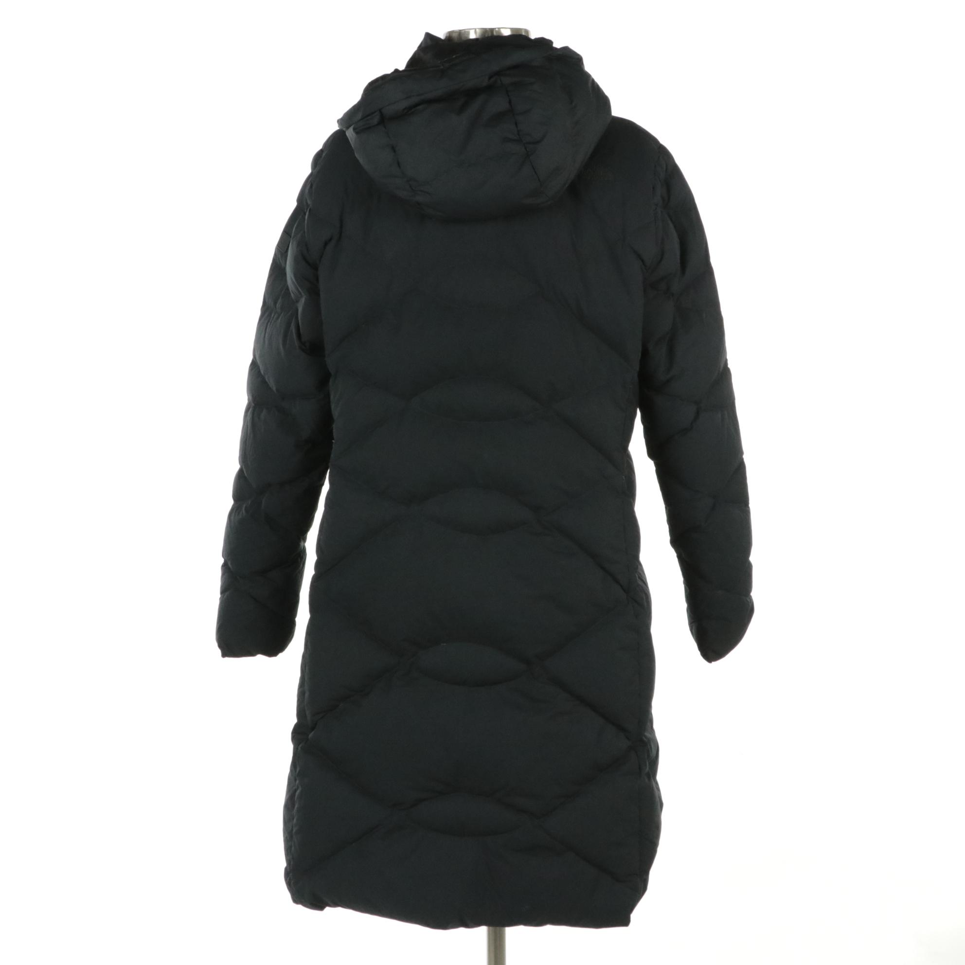 The North Face Navy Quilted Mid-Length Puffer Jacket