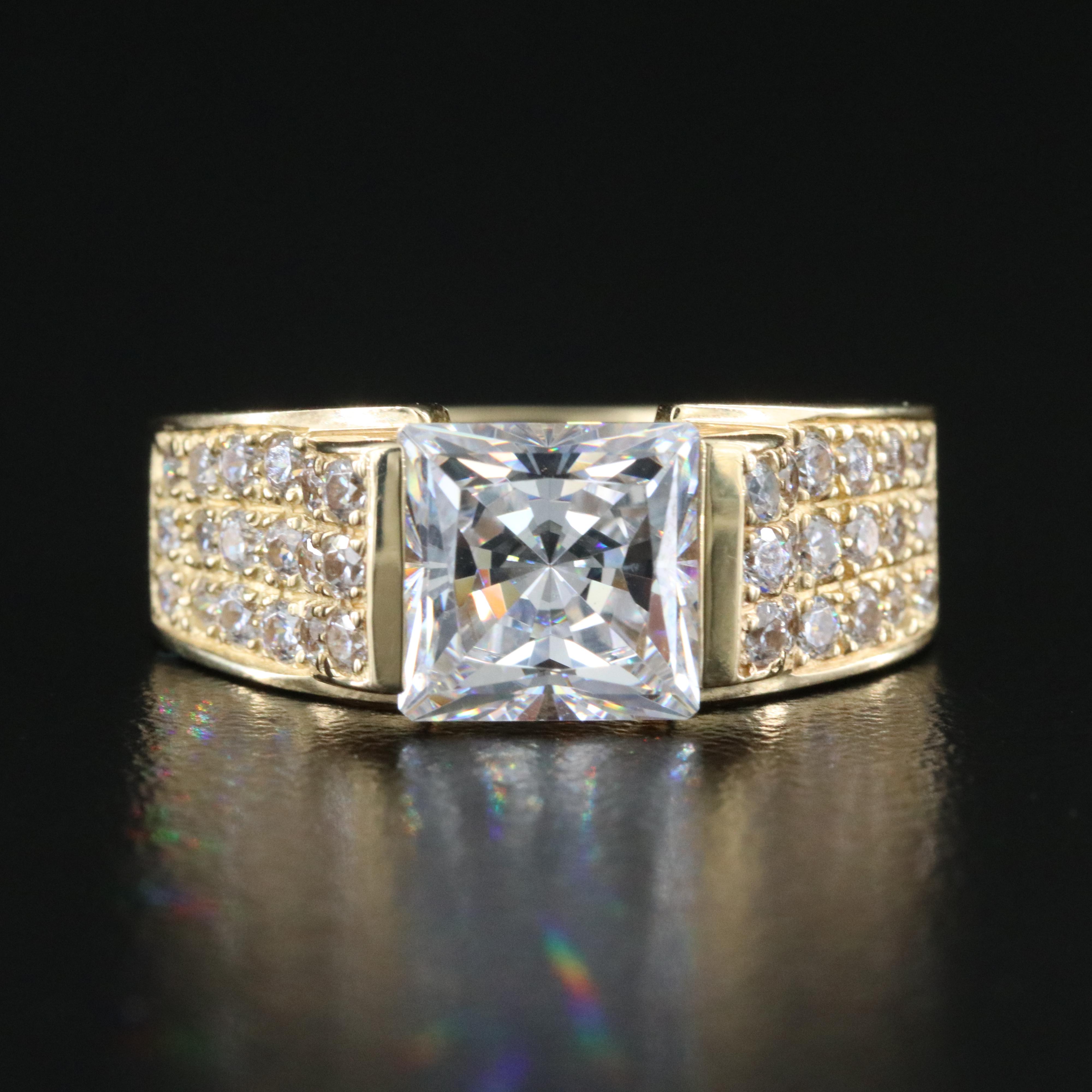 14K CZ Tapered Ring