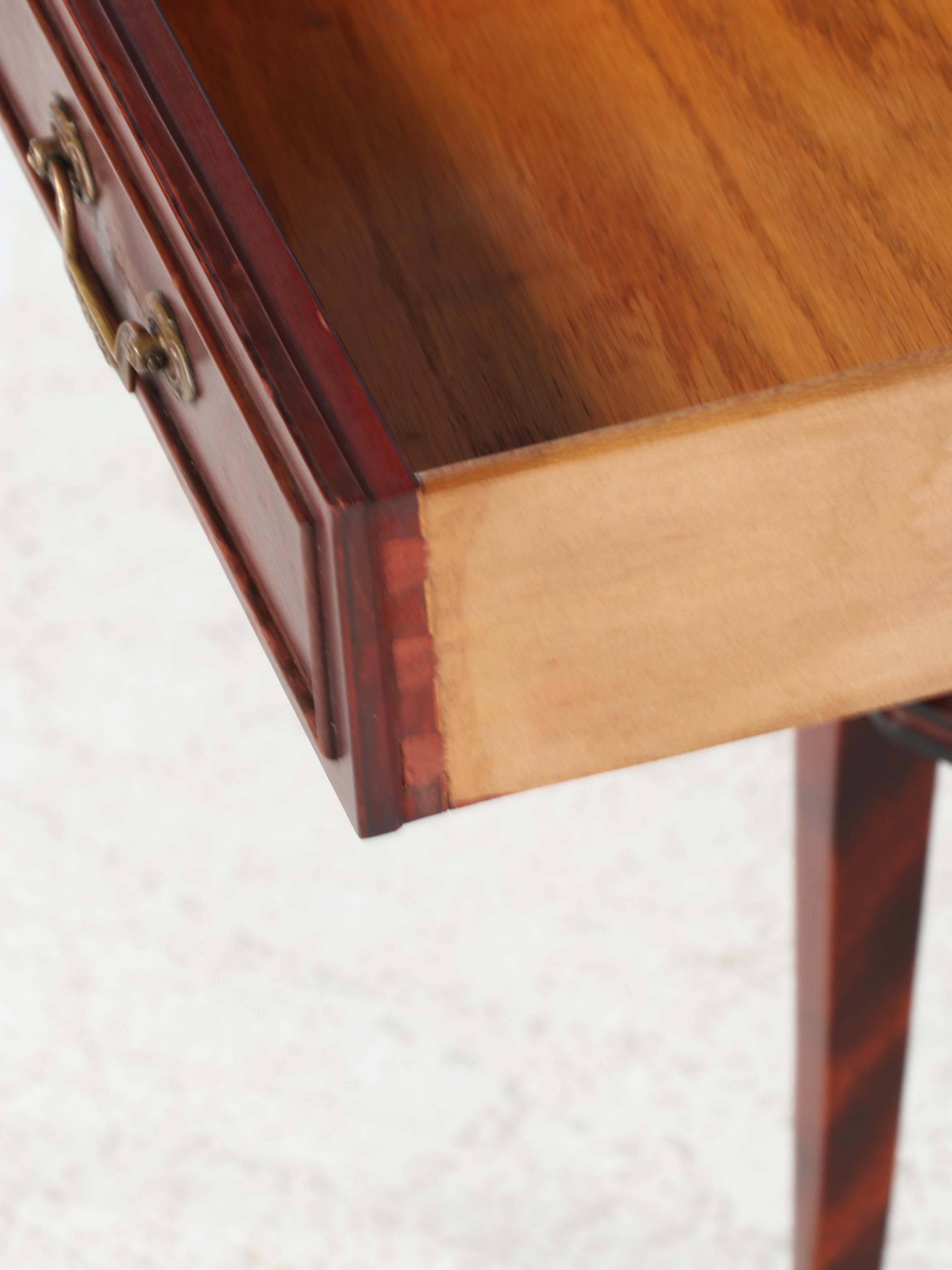 Northern Furniture Co. Regency Style Mahogany Side Table with Painted Faux Inlay