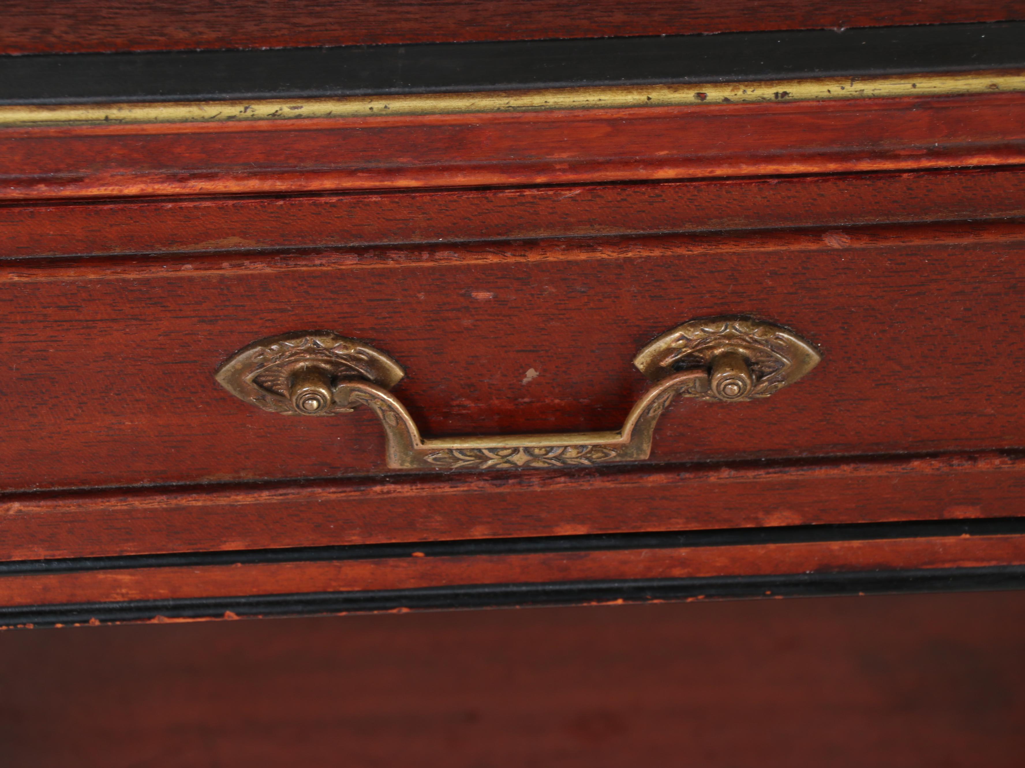 Northern Furniture Co. Regency Style Mahogany Side Table with Painted Faux Inlay