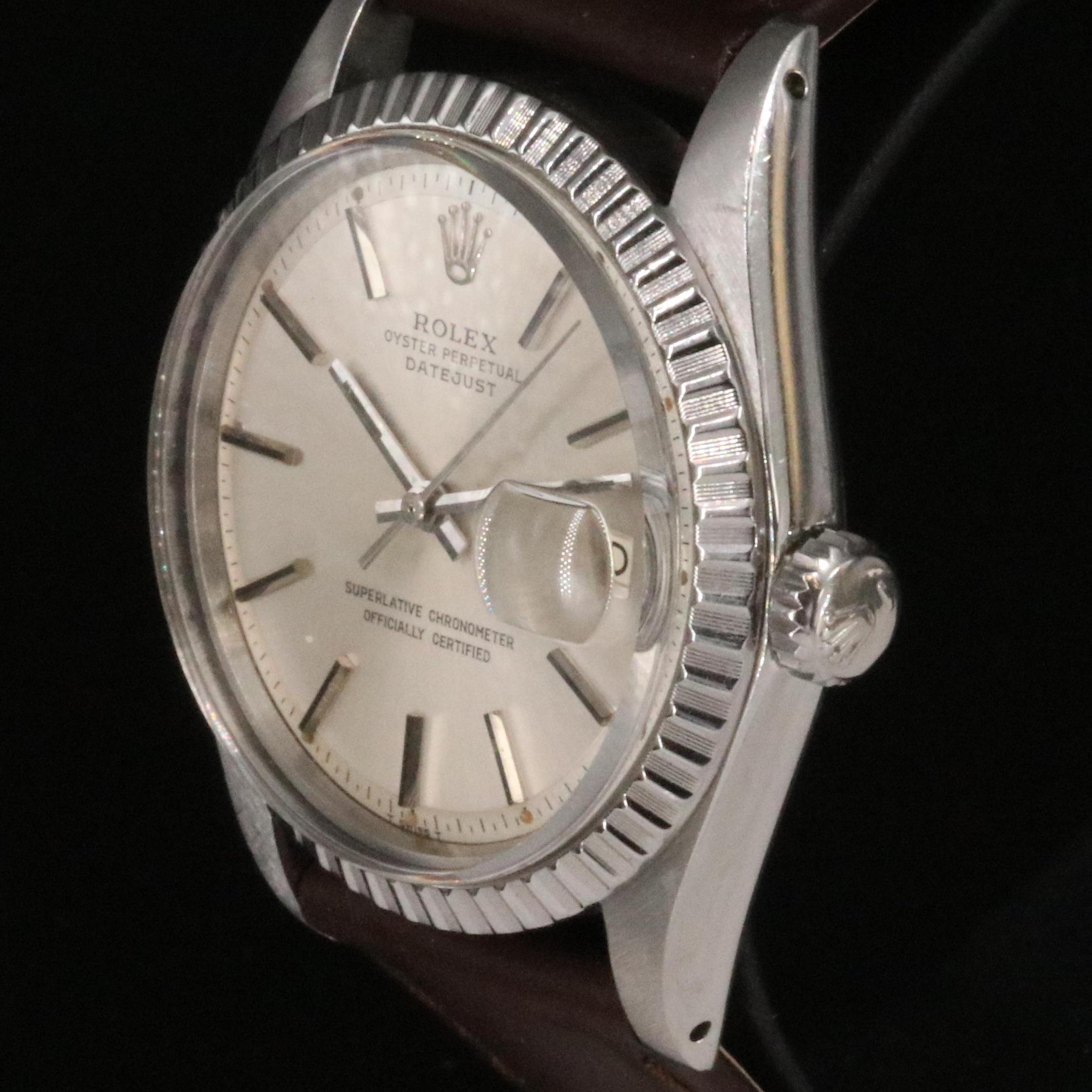 Rolex Datejust 1601 Silver "Pie Pan" Dial Steel Automatic Watch