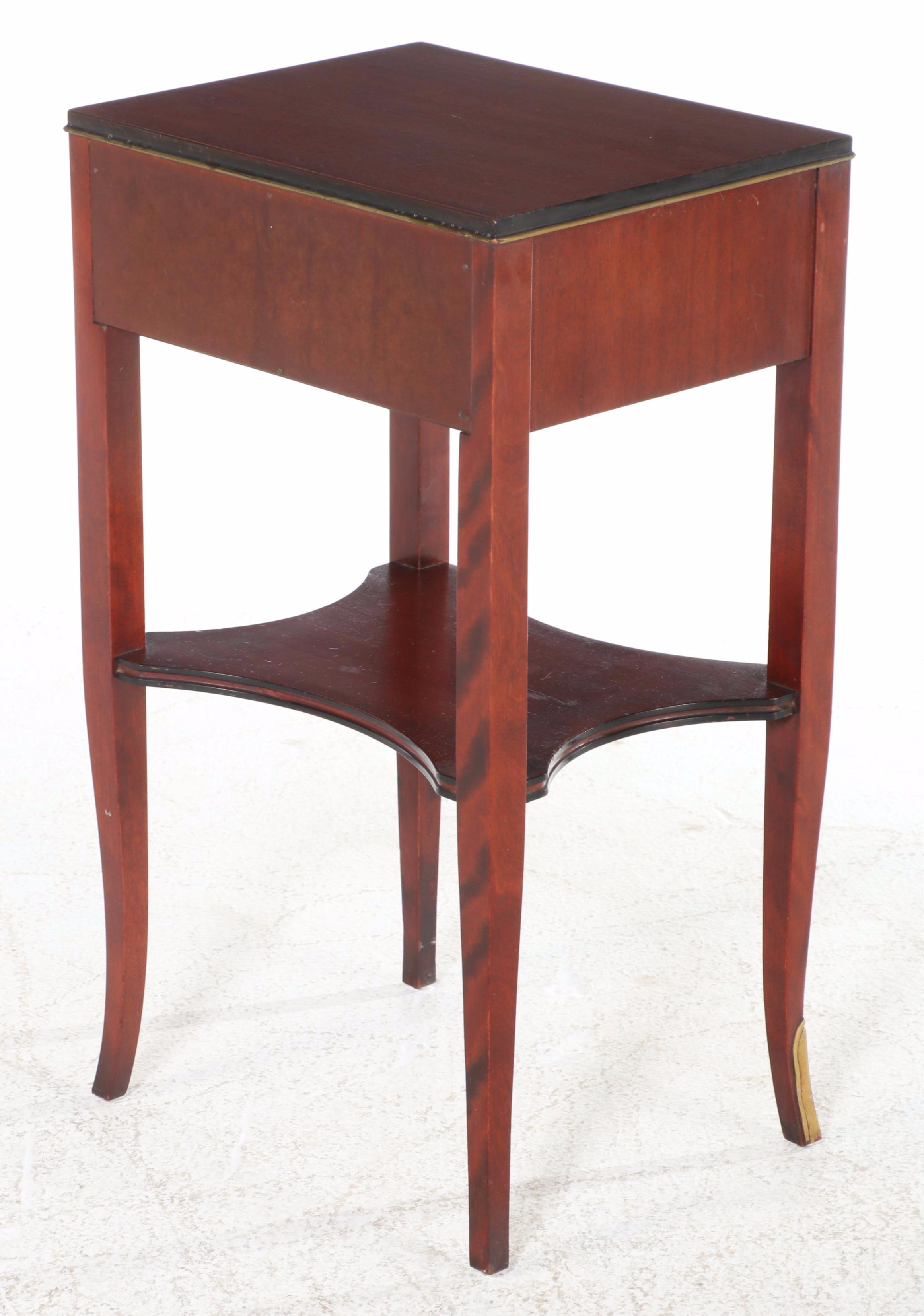 Northern Furniture Co. Regency Style Mahogany Side Table with Painted Faux Inlay