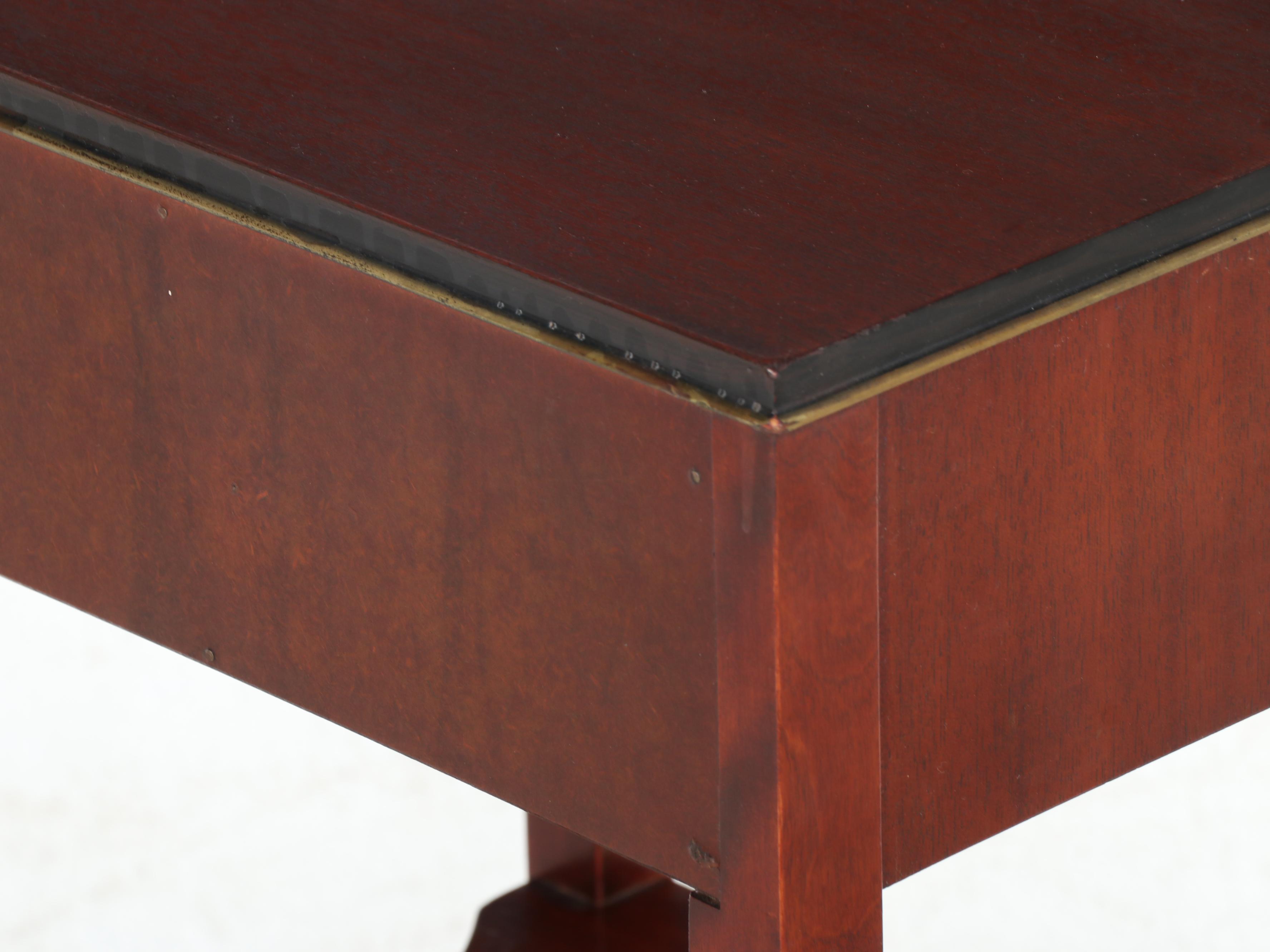 Northern Furniture Co. Regency Style Mahogany Side Table with Painted Faux Inlay