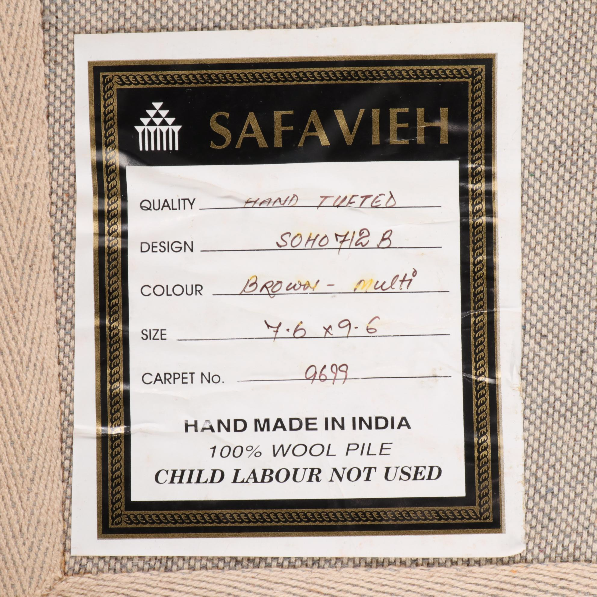 7'6 x 9'6 Hand-Tufted Safavieh "Soho" Area Rug