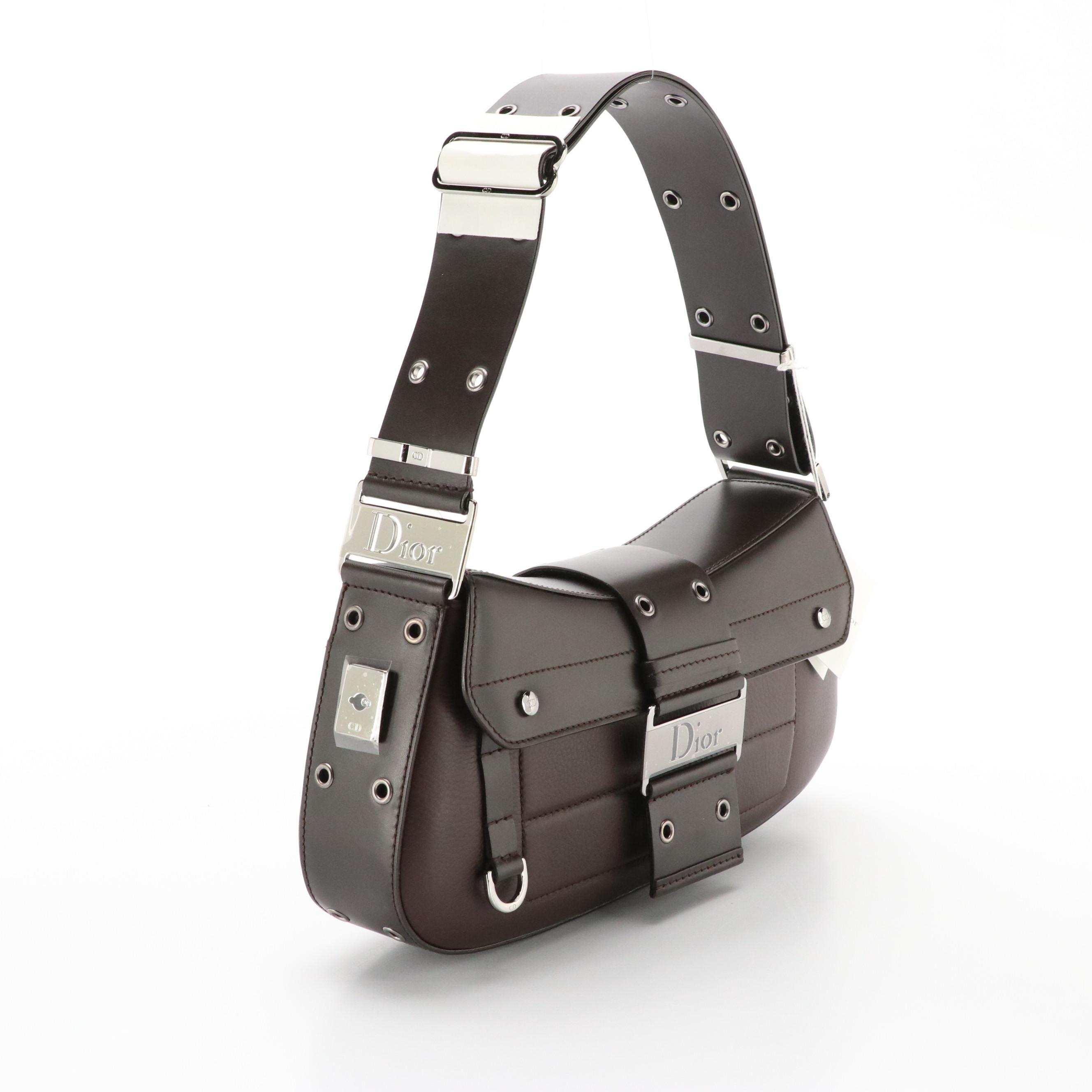 Christian Dior Columbus Street Chic Shoulder Bag in Brown Leather, With Tag