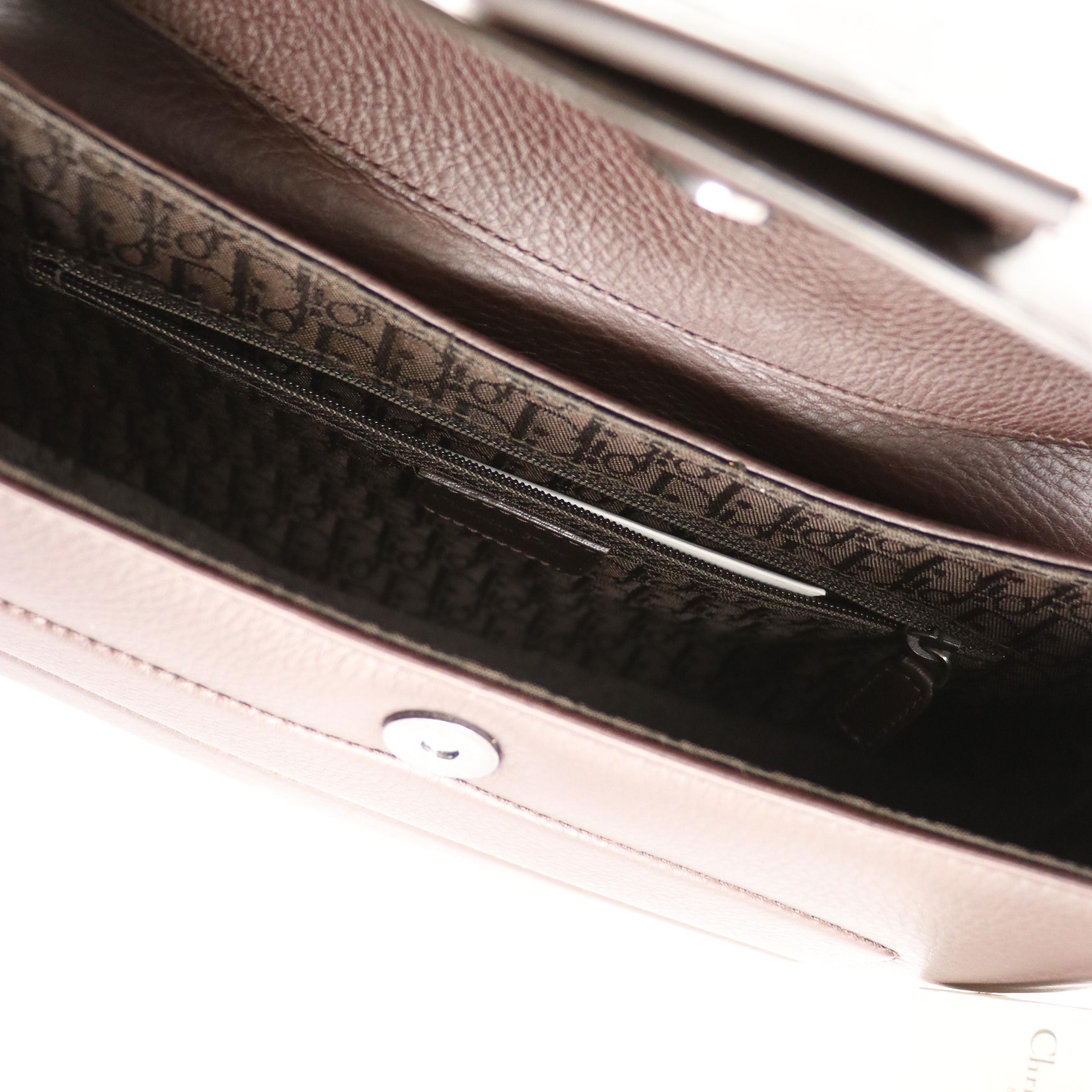 Christian Dior Columbus Street Chic Shoulder Bag in Brown Leather, With Tag