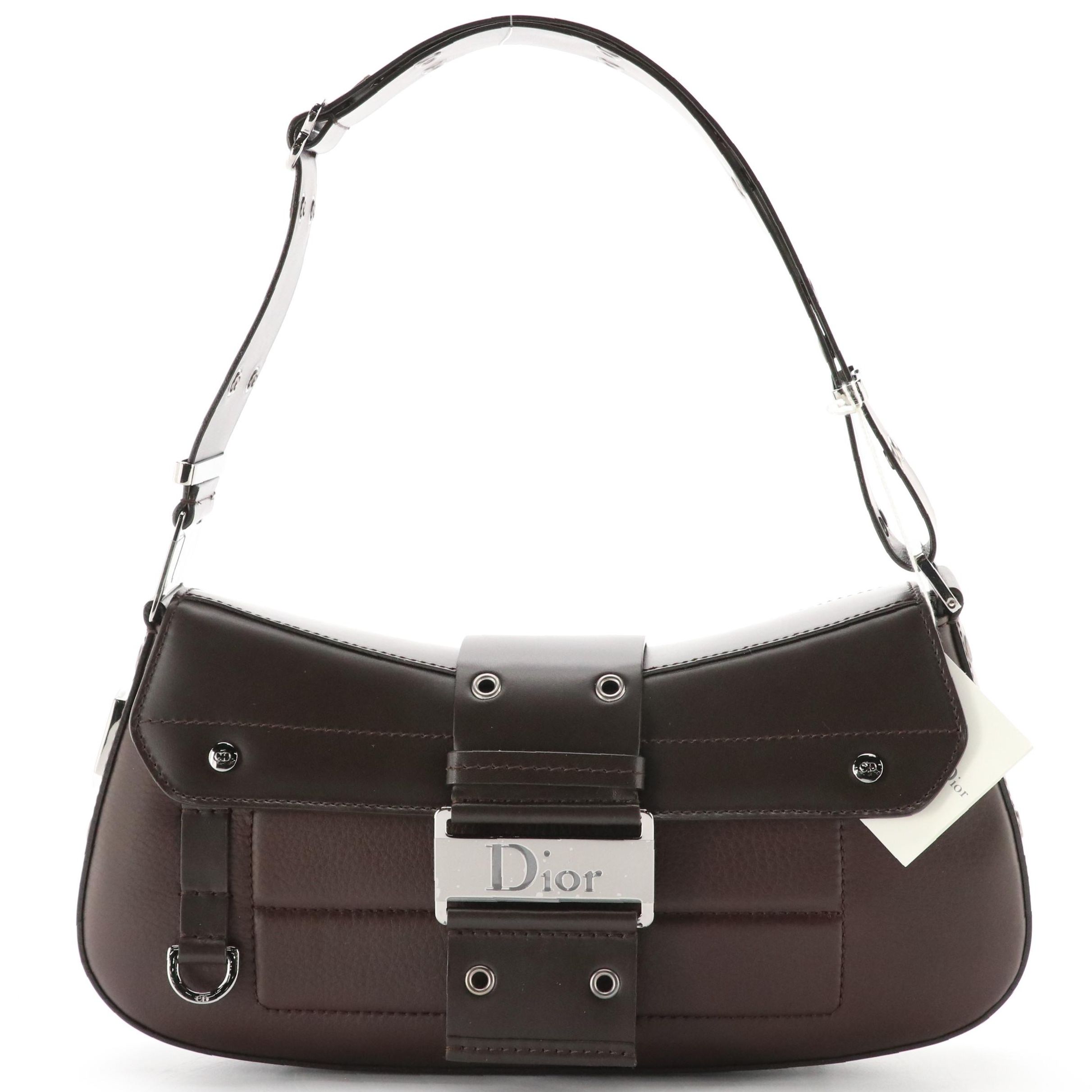 Christian Dior Columbus Street Chic Shoulder Bag in Brown Leather, With Tag
