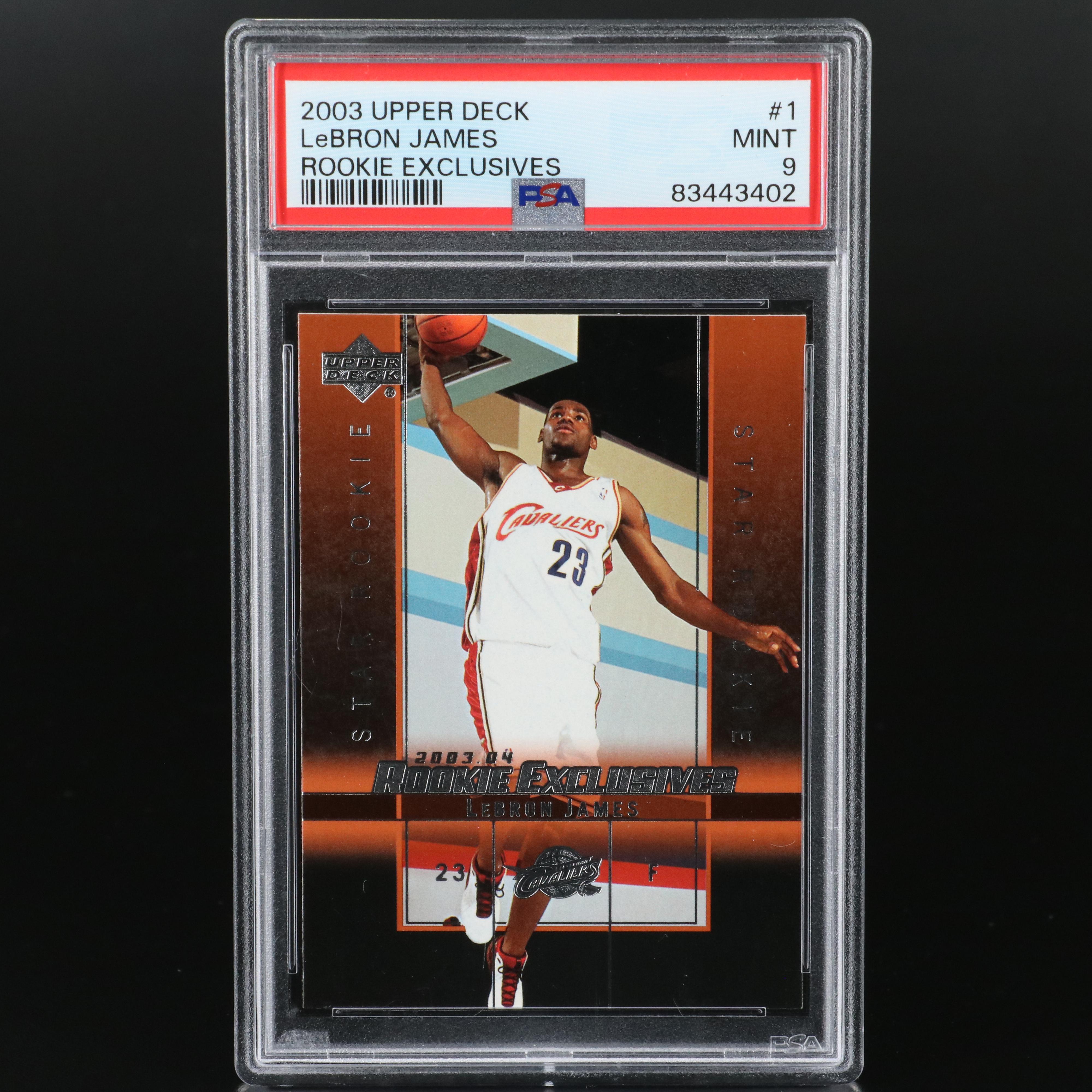2003 Upper Deck LeBron James Rookie Exclusives Basketball Card Graded PSA 9