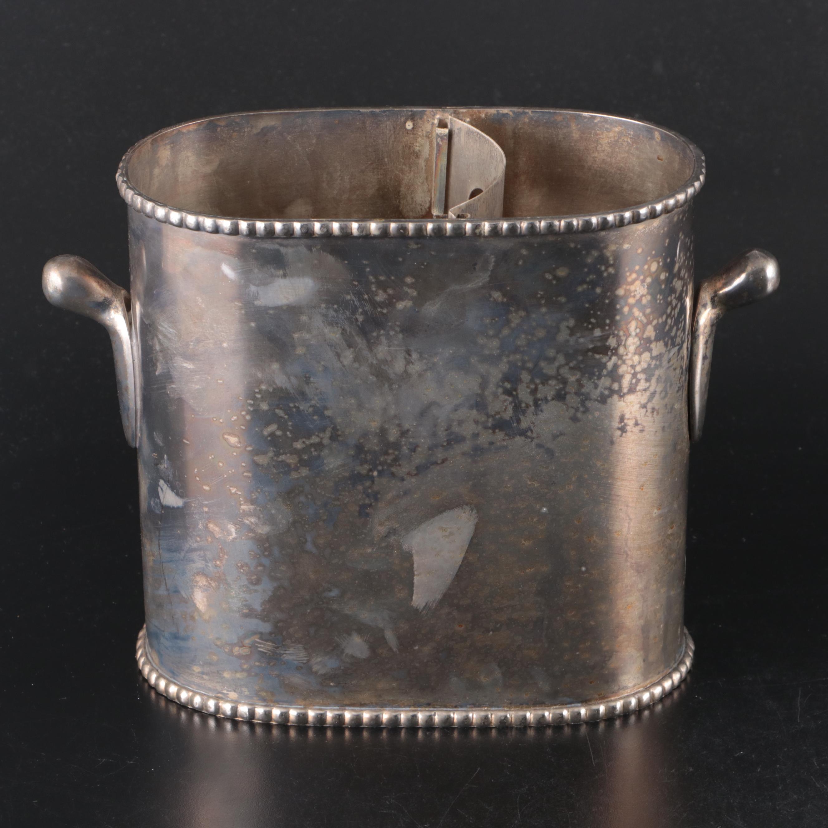 Pottery Barn Double Wine Cooler and Tray with Other Split Heart-Shaped Goblets