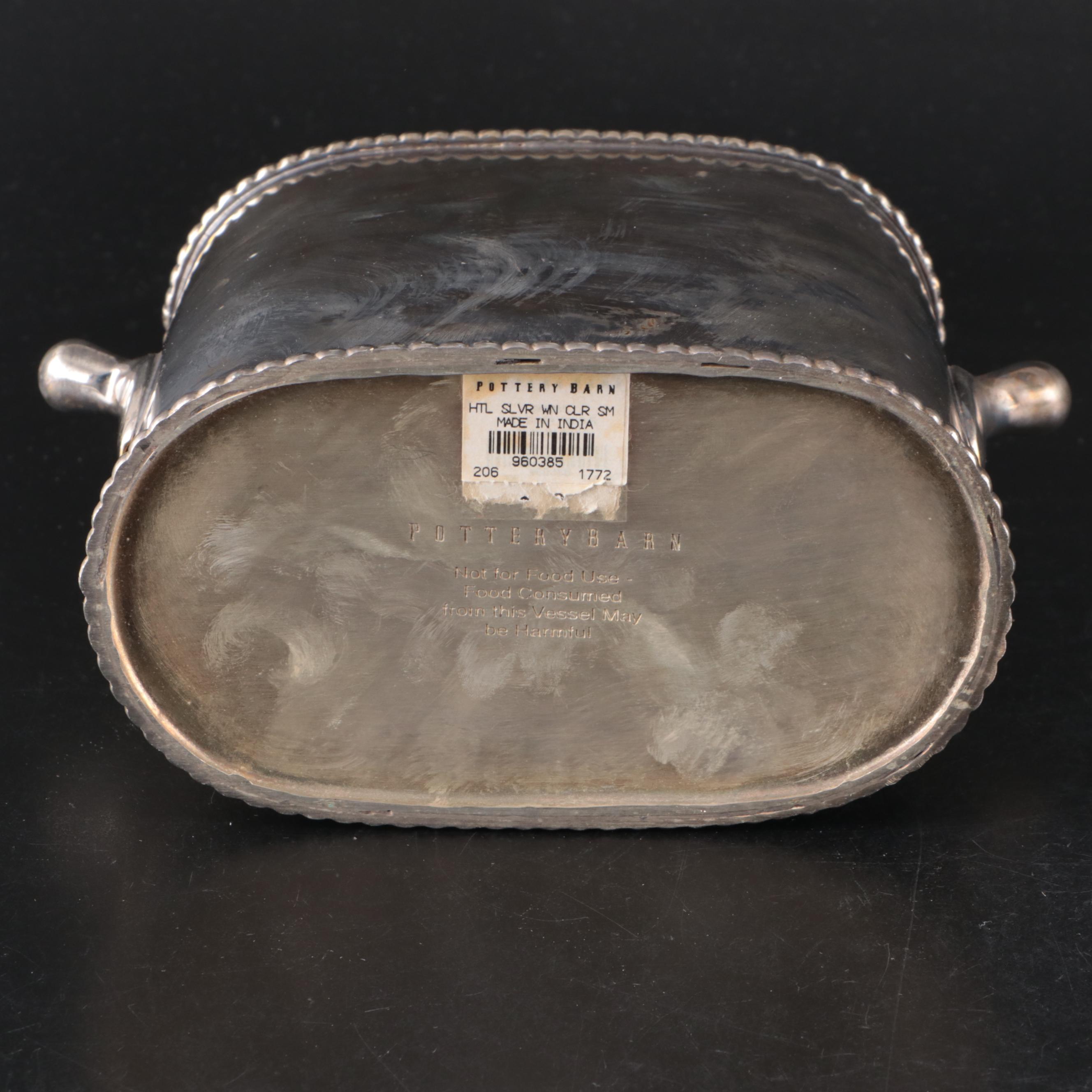 Pottery Barn Double Wine Cooler and Tray with Other Split Heart-Shaped Goblets