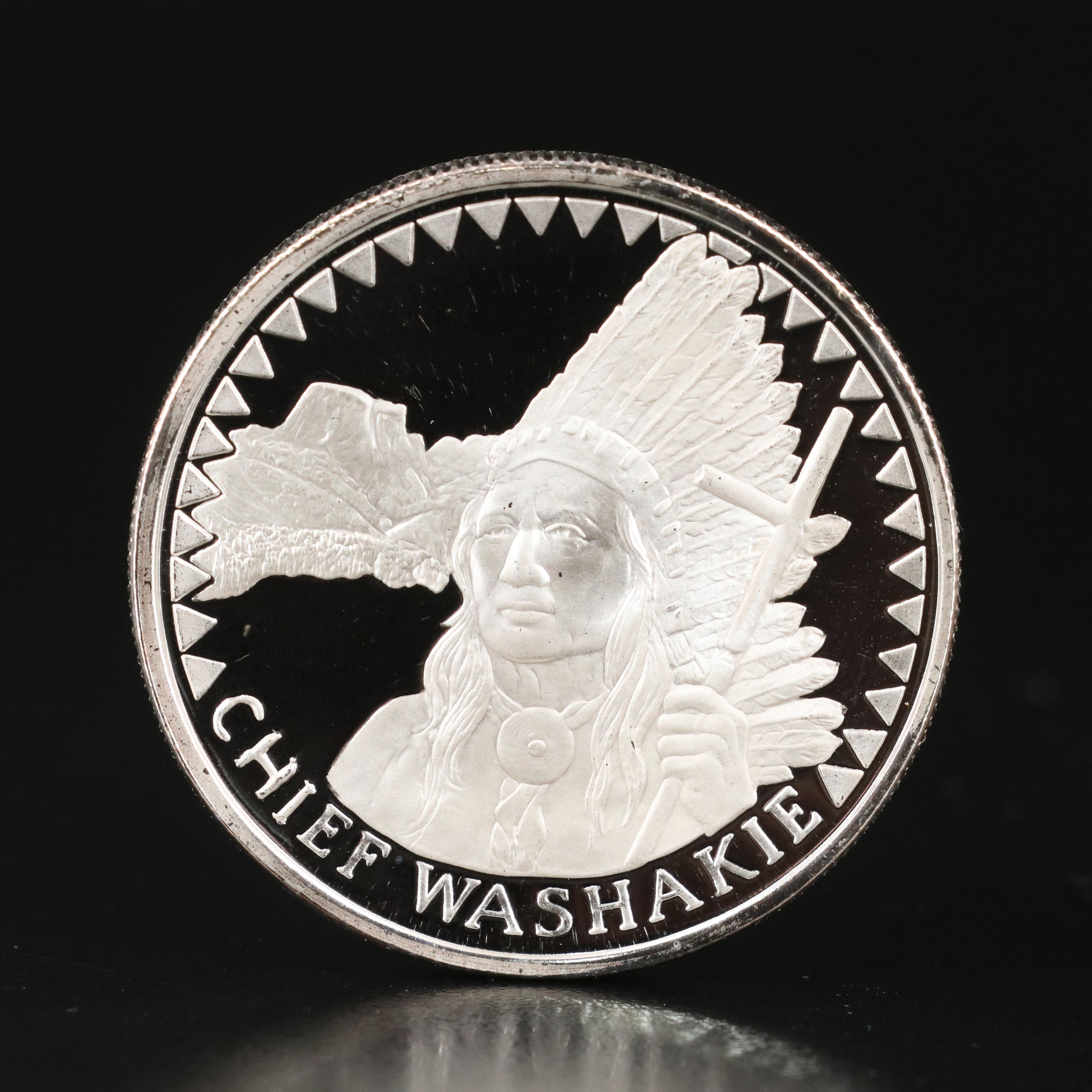 Vintage Silver Coin Clock and Three 1-Oz. Fine Silver Rounds