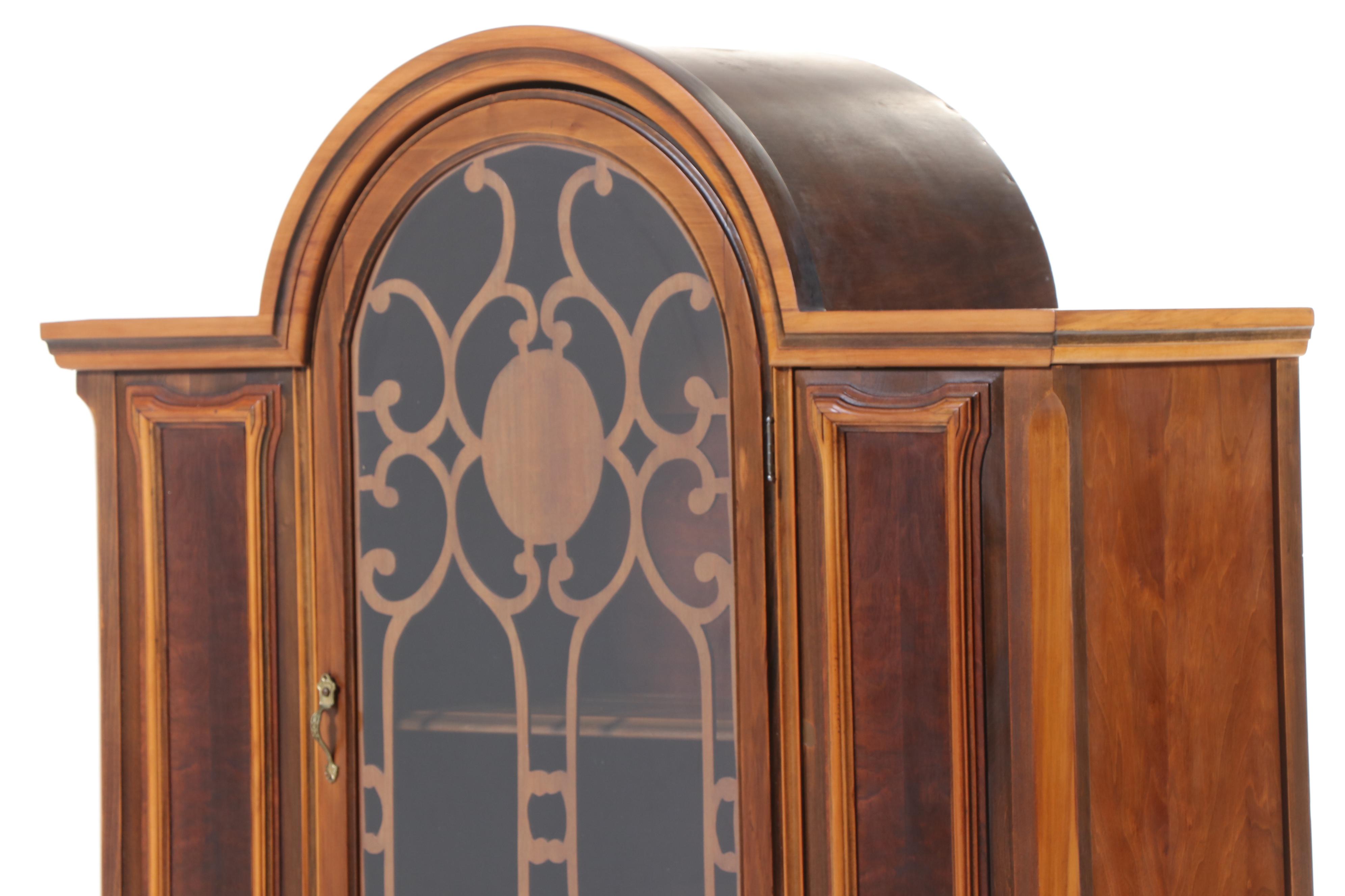 Rome Furniture Jacobean Revival Walnut and Gumwood China Cabinet, Circa 1930